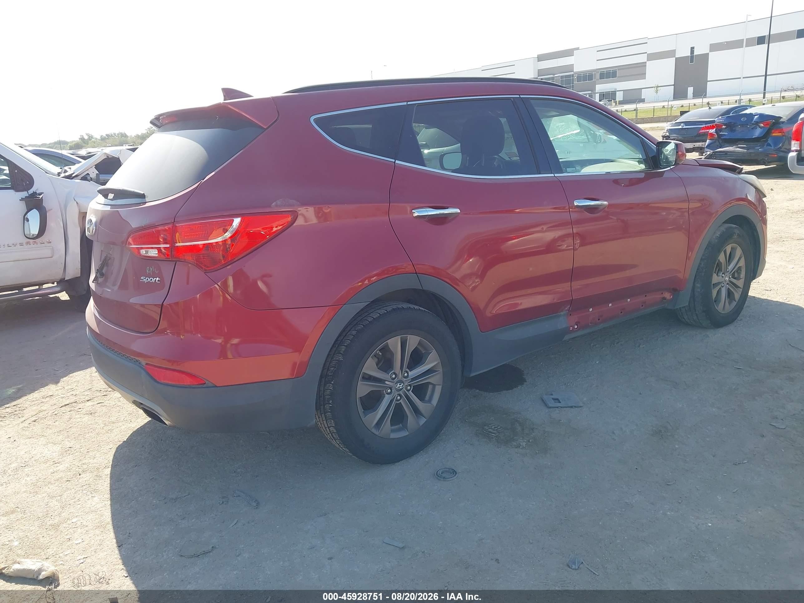 2013 Hyundai Santa Fe Sport Red vin: 5XYZU3LB9DG009225