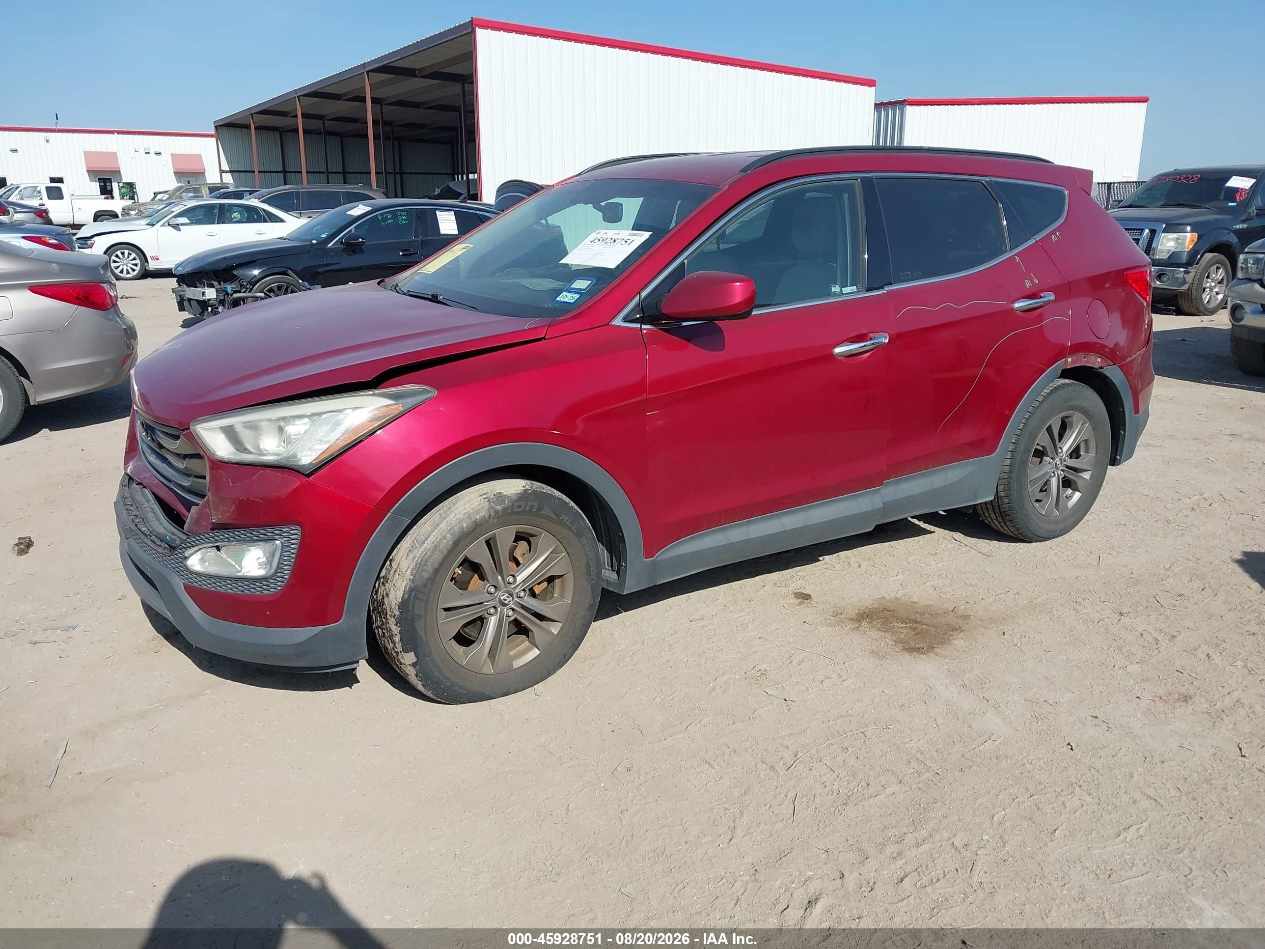 2013 Hyundai Santa Fe Sport Red vin: 5XYZU3LB9DG009225
