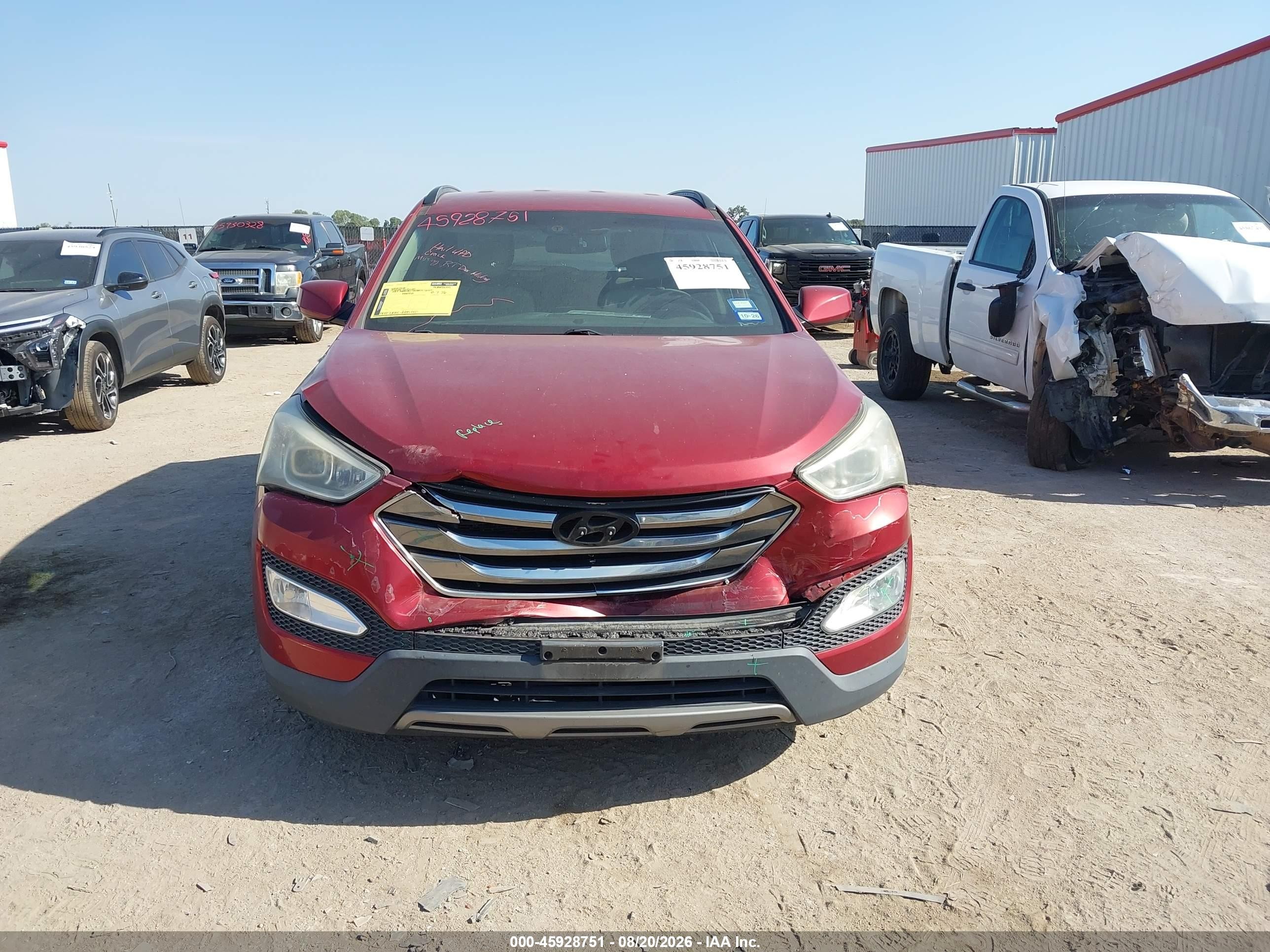 2013 Hyundai Santa Fe Sport Red vin: 5XYZU3LB9DG009225