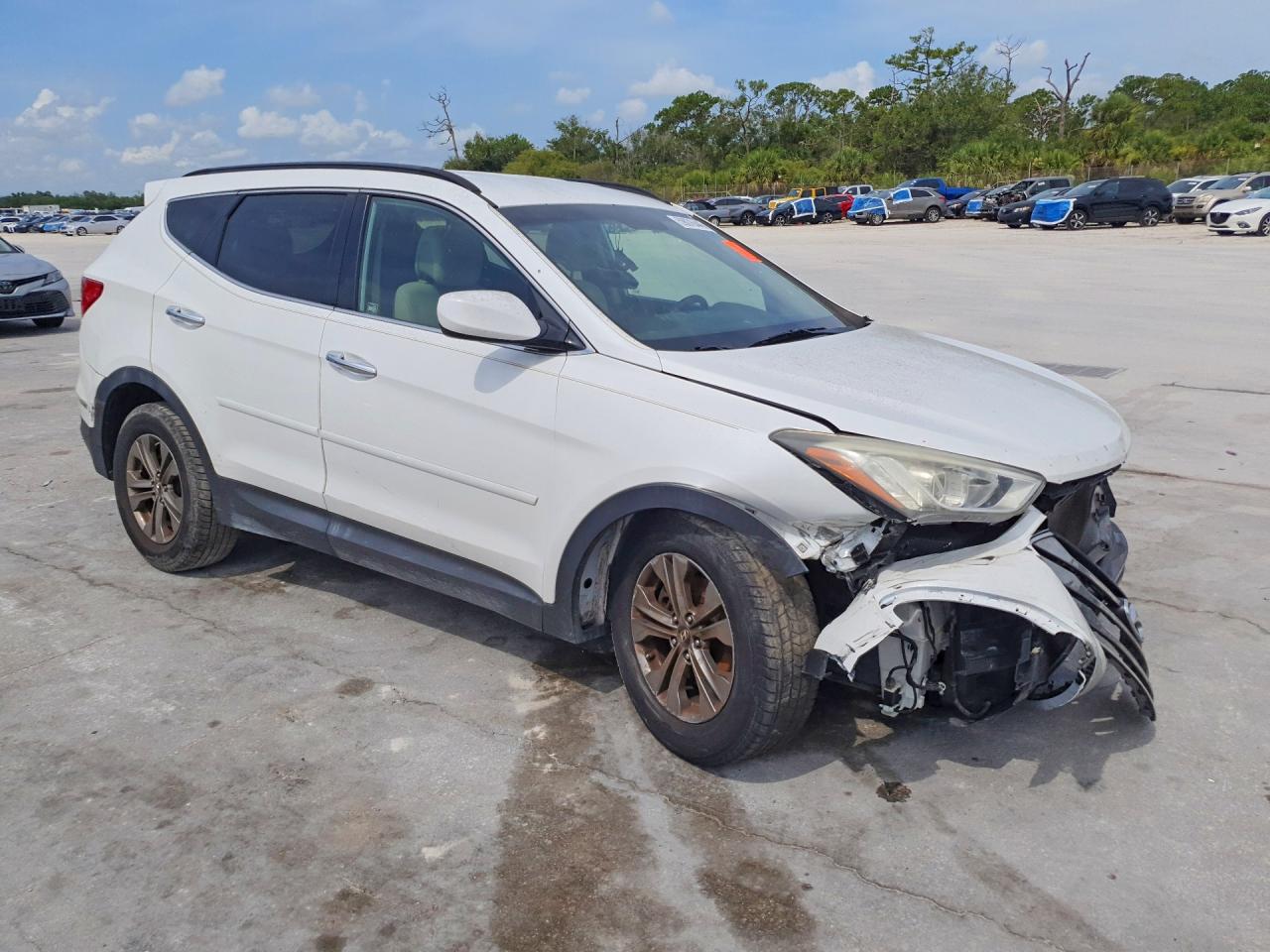 2013 Hyundai Santa Fe Sport 2.4l White vin: 5XYZU3LB9DG101080