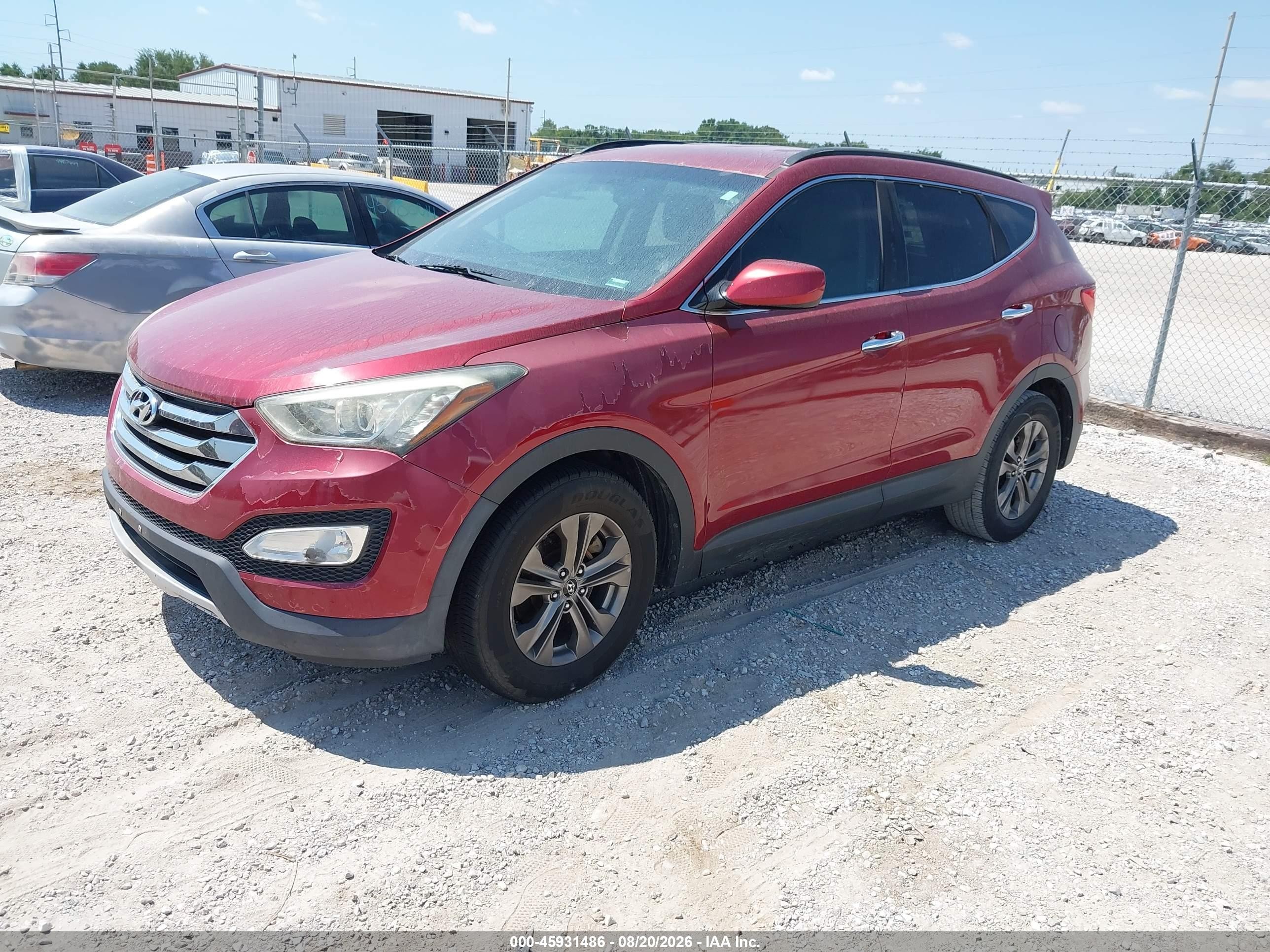 2013 Hyundai Santa Fe Sport Red vin: 5XYZU3LB9DG113651