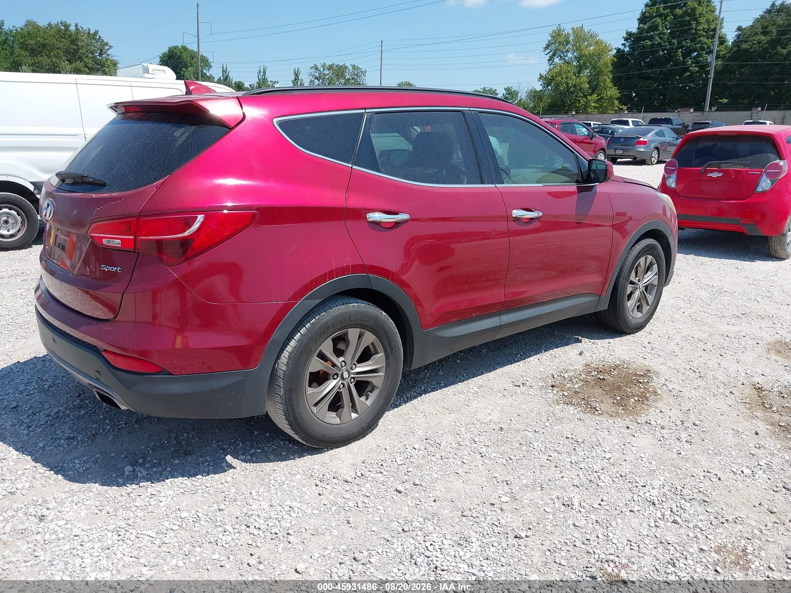 2013 Hyundai Santa Fe Sport Red vin: 5XYZU3LB9DG113651
