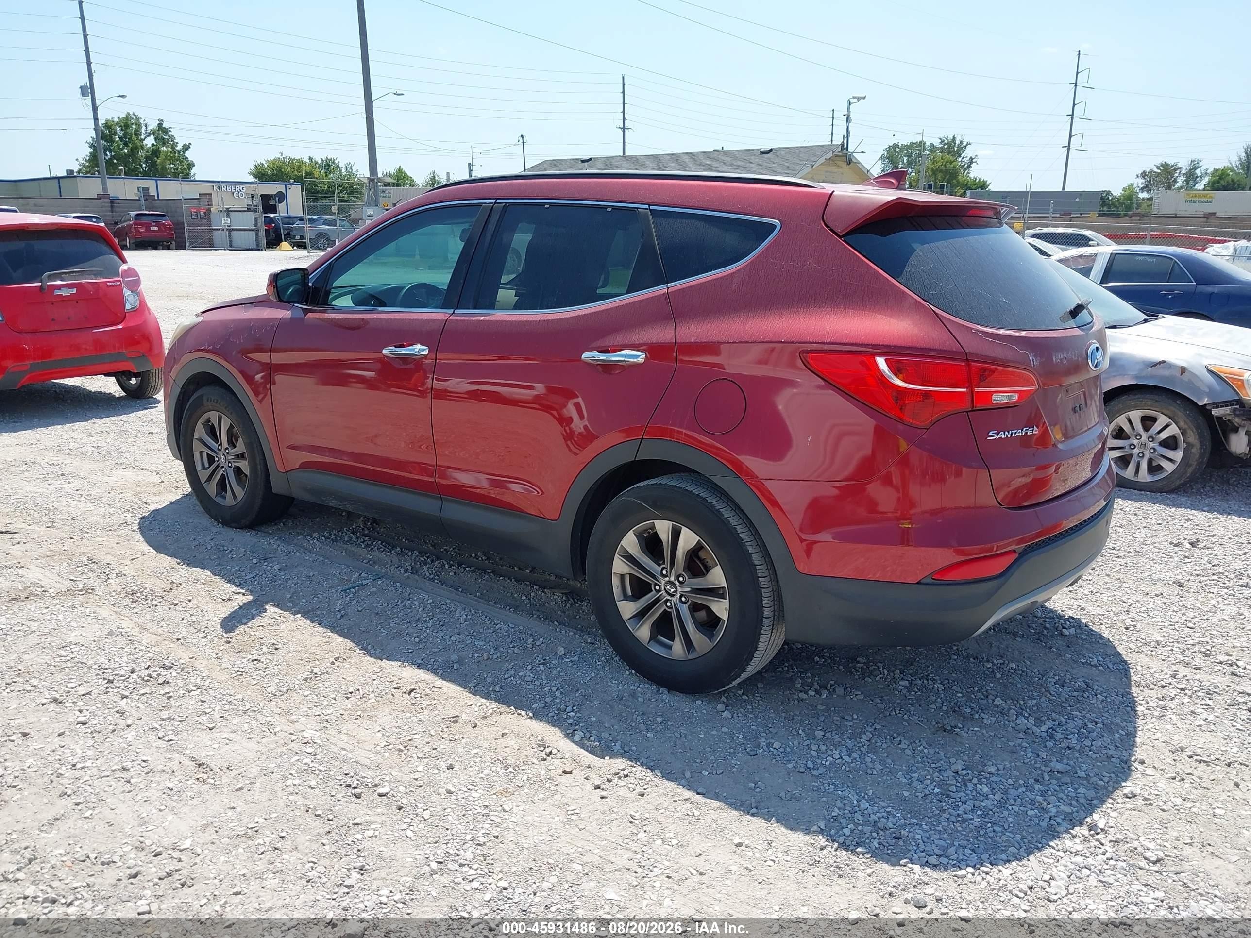 2013 Hyundai Santa Fe Sport Red vin: 5XYZU3LB9DG113651