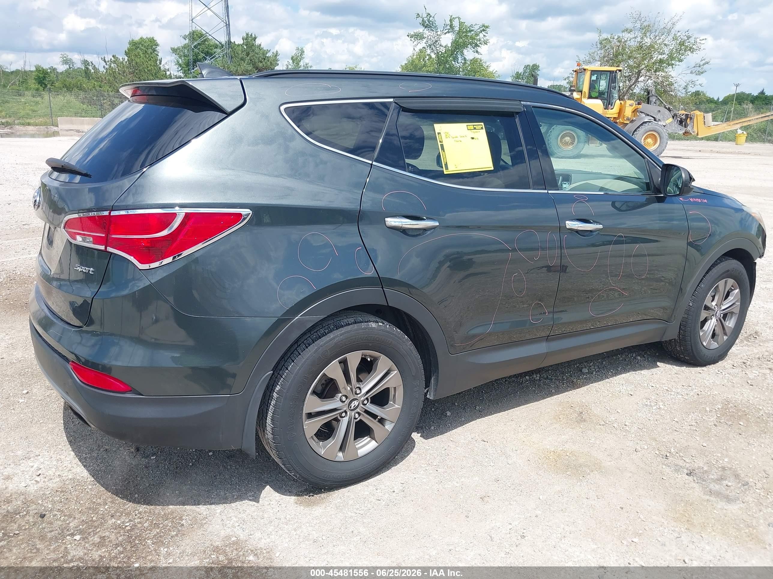 2013 Hyundai Santa Fe Sport Green vin: 5XYZU3LB9DG119594