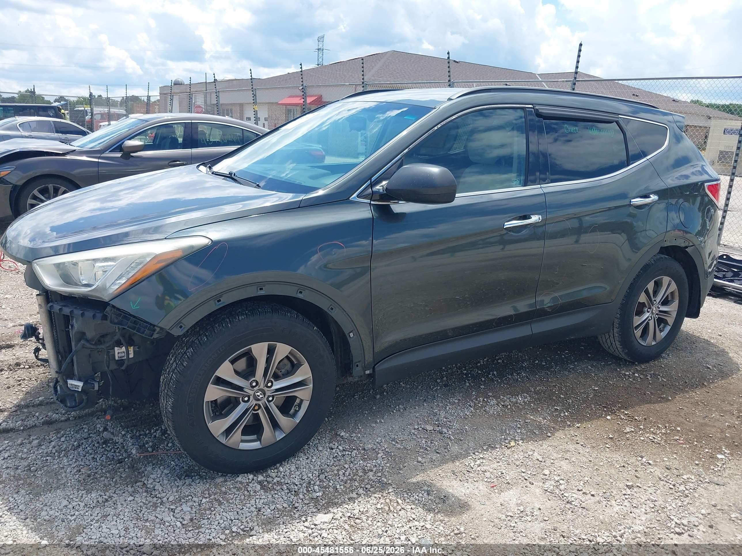 2013 Hyundai Santa Fe Sport Green vin: 5XYZU3LB9DG119594