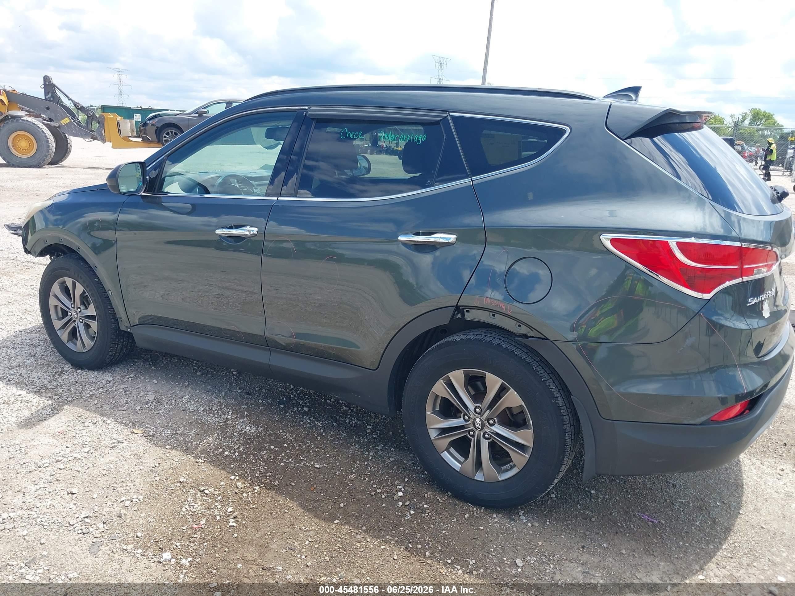 2013 Hyundai Santa Fe Sport Green vin: 5XYZU3LB9DG119594