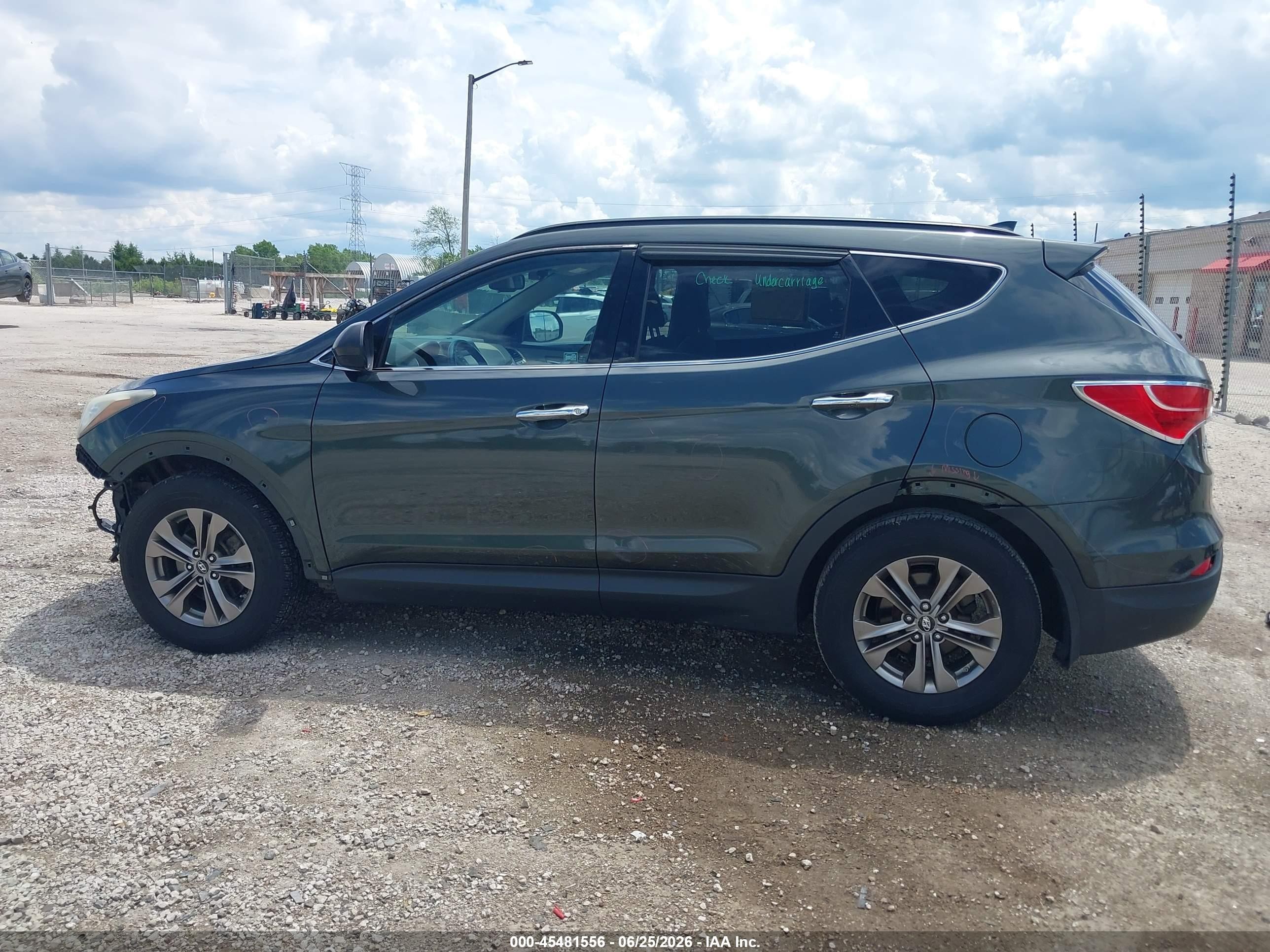 2013 Hyundai Santa Fe Sport Green vin: 5XYZU3LB9DG119594
