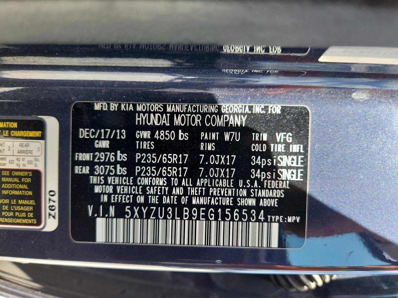 2014 Hyundai Santa Fe Sport 2.4l Gray vin: 5XYZU3LB9EG156534