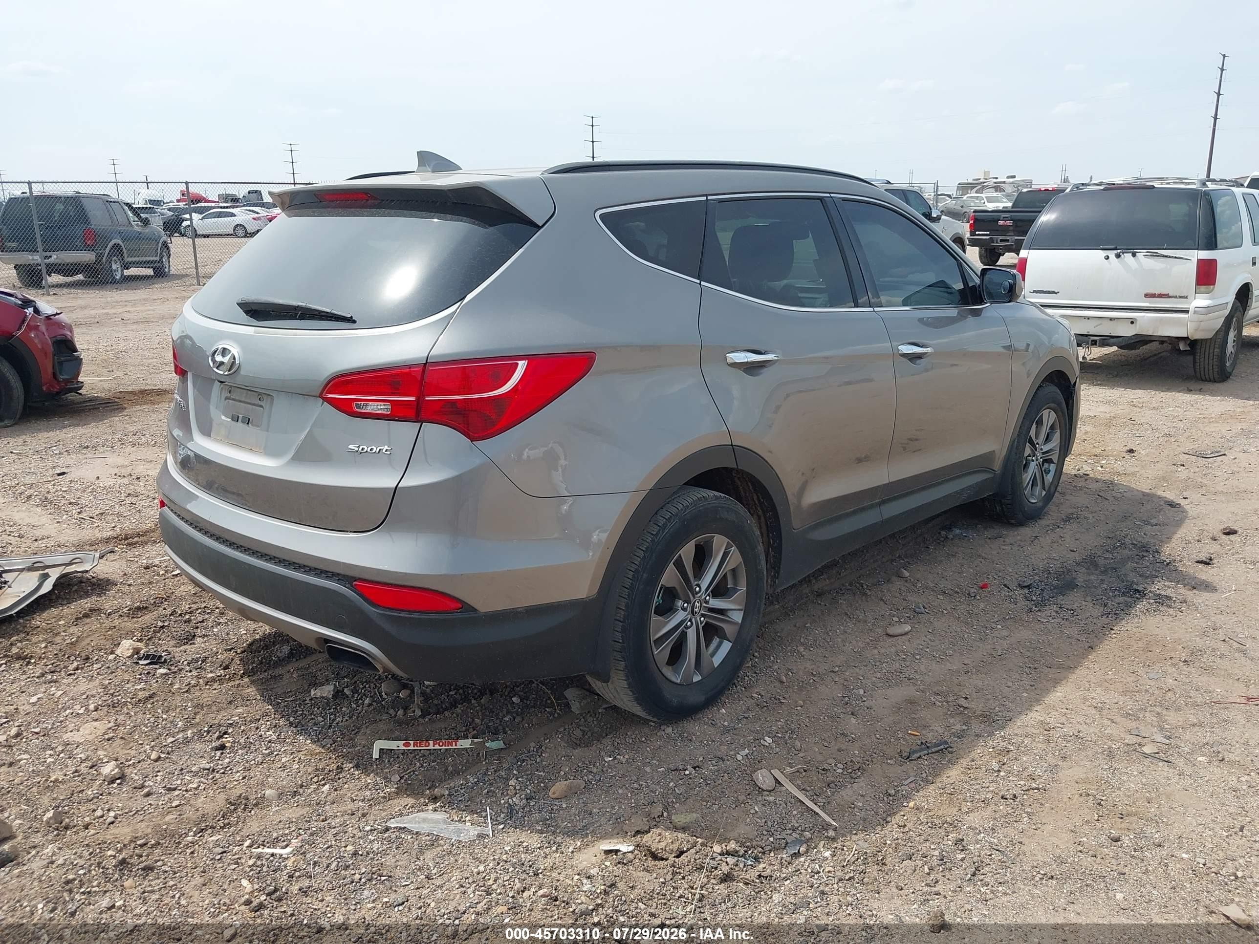 2014 Hyundai Santa Fe Sport 2.4l Gray vin: 5XYZU3LB9EG200824
