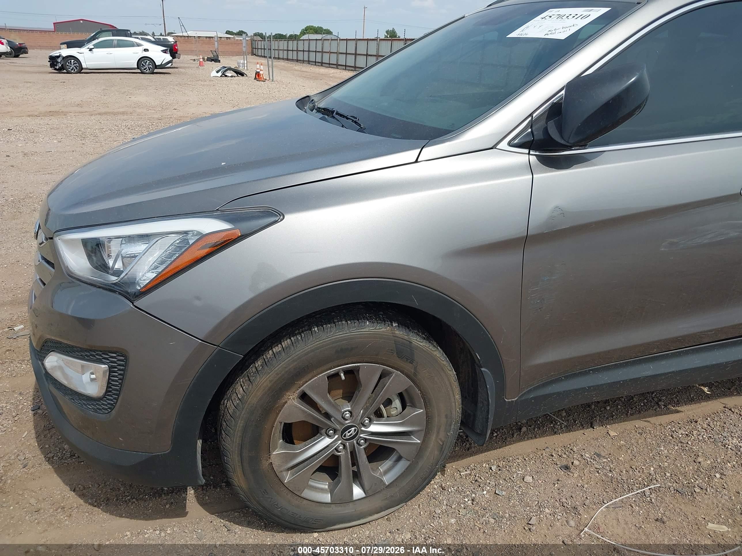 2014 Hyundai Santa Fe Sport 2.4l Gray vin: 5XYZU3LB9EG200824