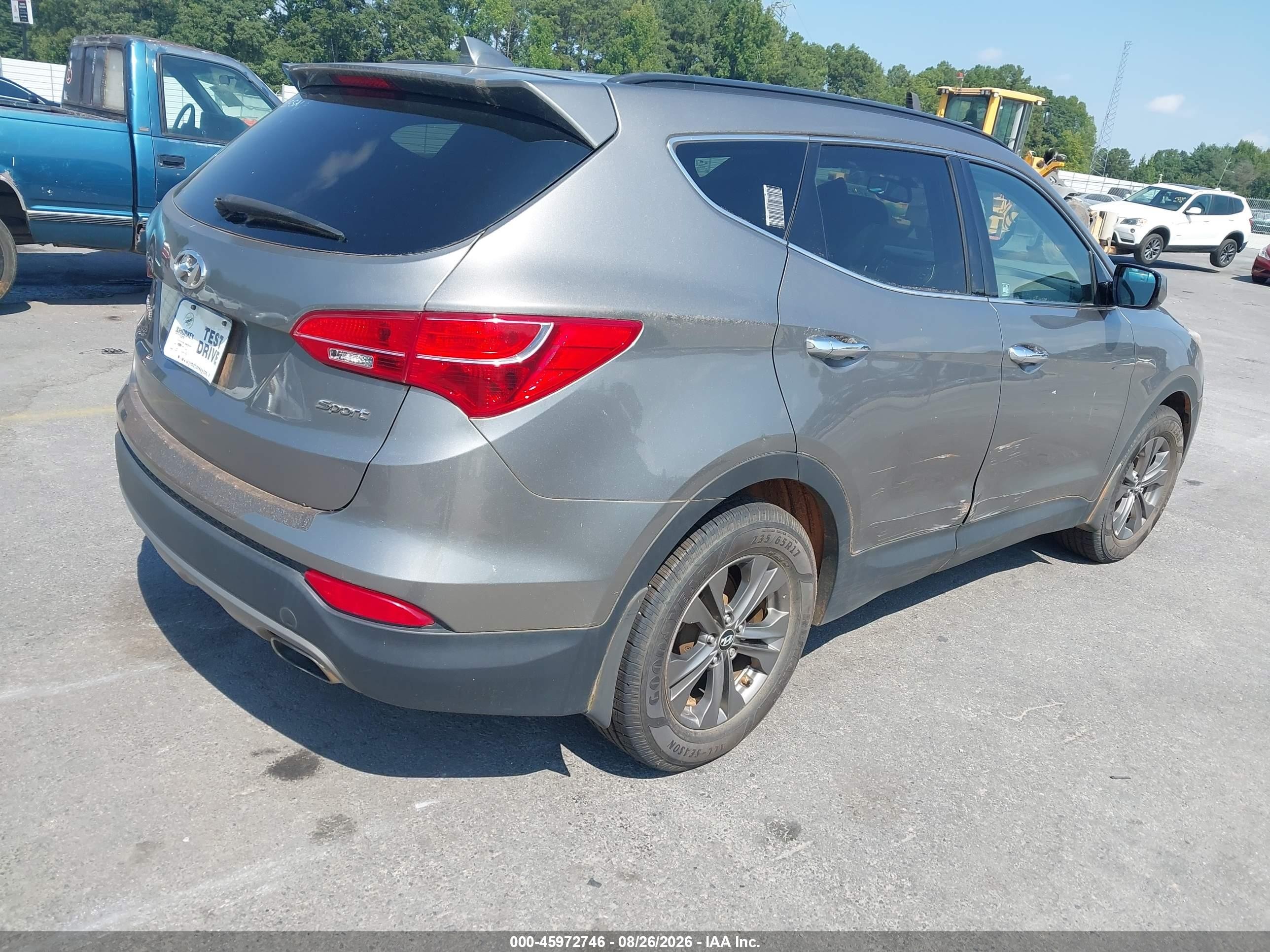 2014 Hyundai Santa Fe Sport 2.4l Gray vin: 5XYZU3LB9EG224024