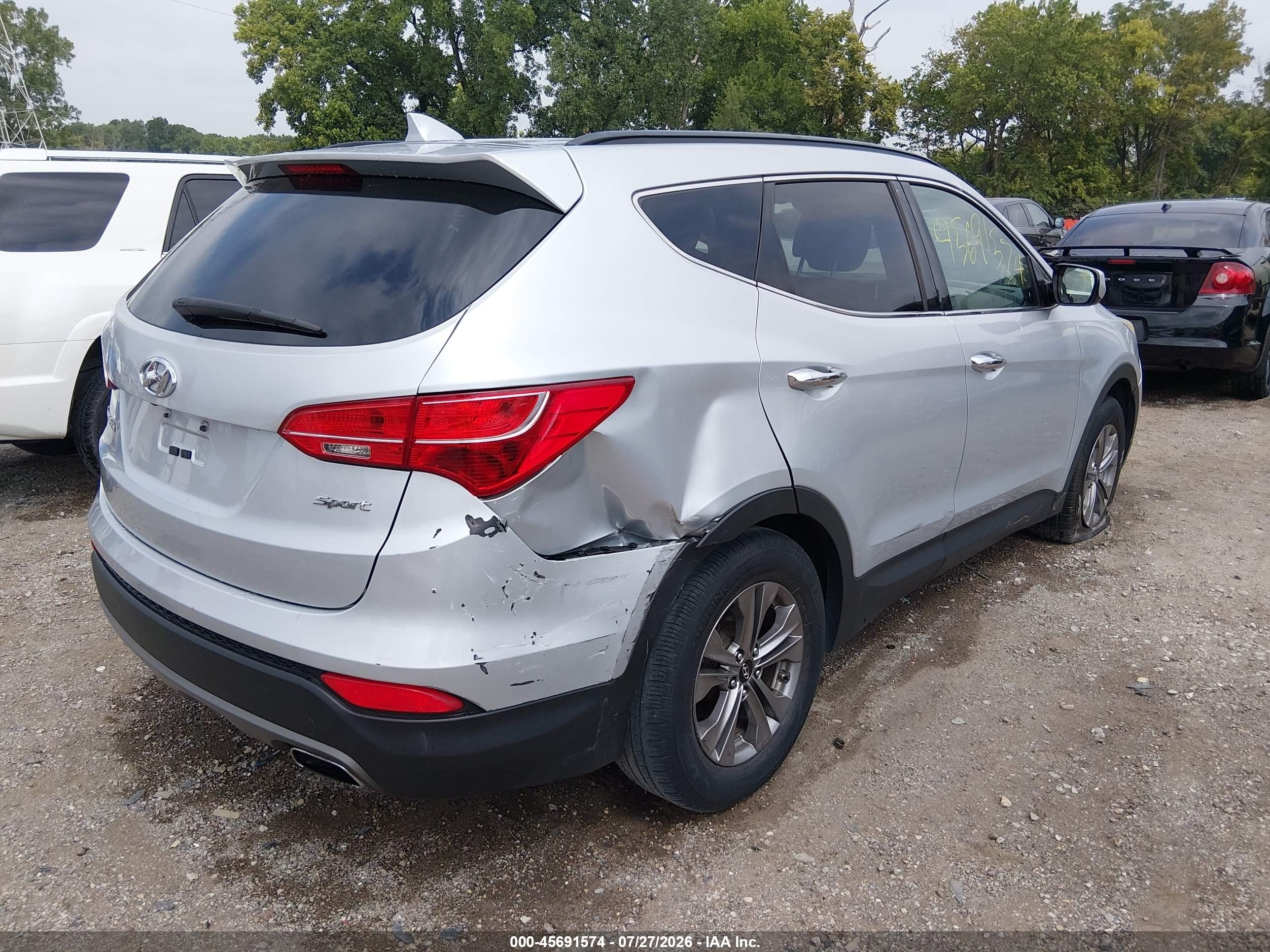 2015 Hyundai Santa Fe Sport 2.4l Silver vin: 5XYZU3LB9FG265612