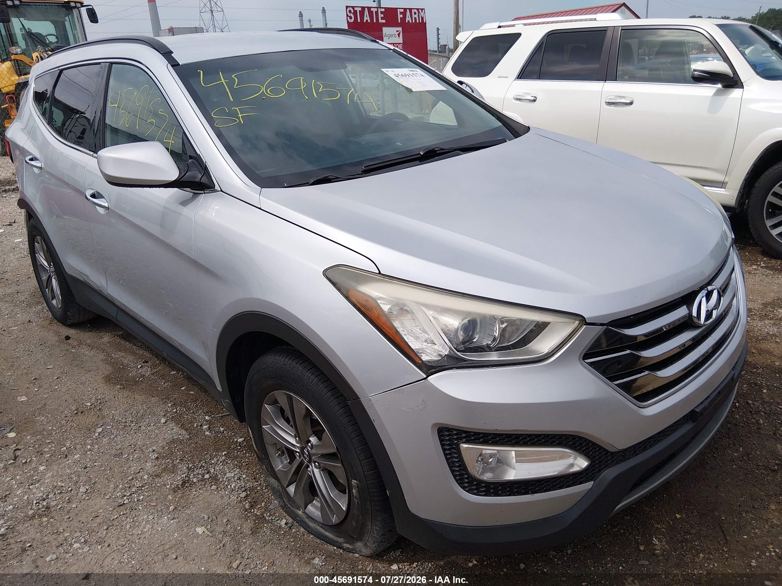 2015 Hyundai Santa Fe Sport 2.4l Silver vin: 5XYZU3LB9FG265612