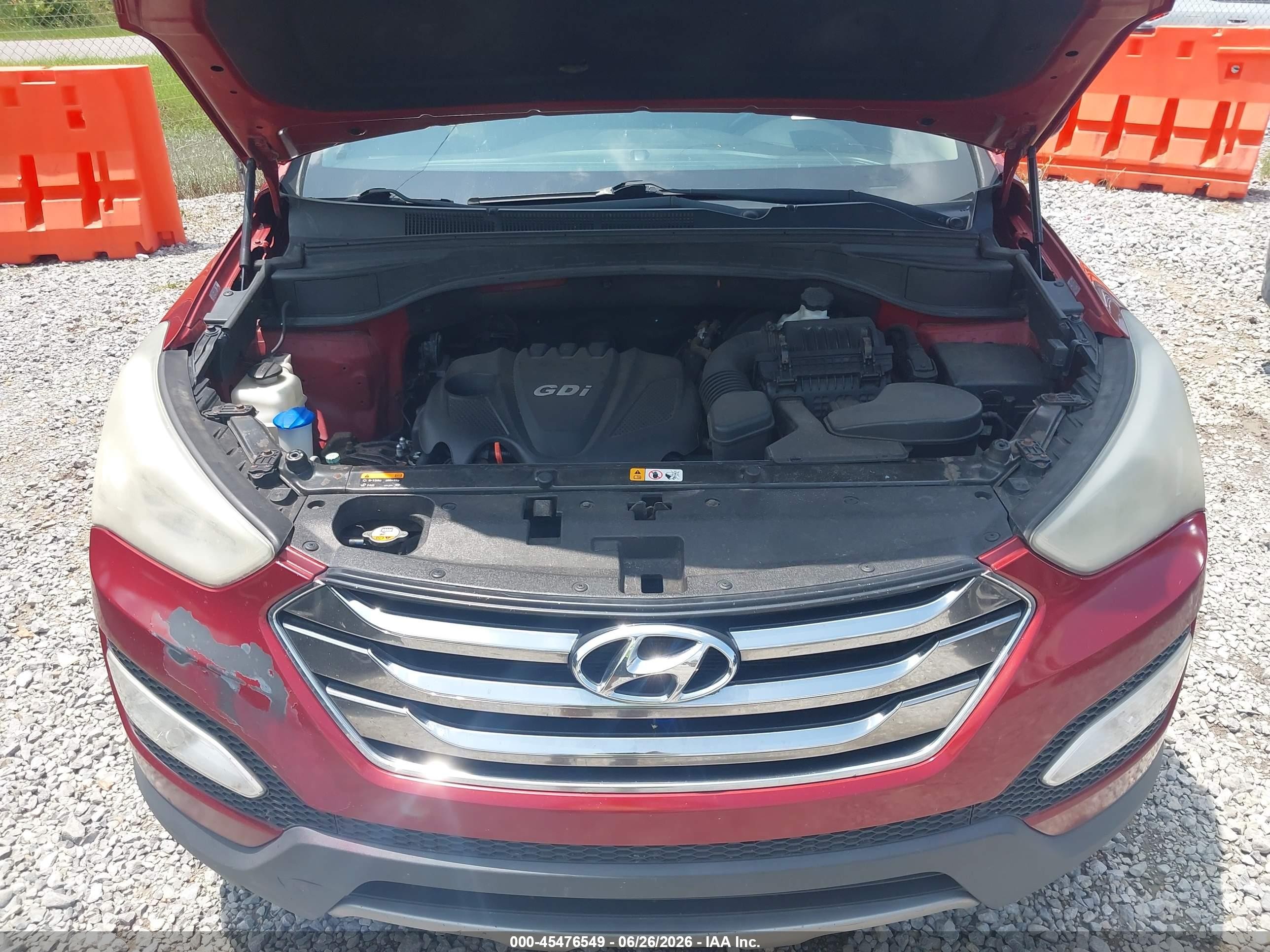 2013 Hyundai Santa Fe Sport Red vin: 5XYZU3LBXDG026213