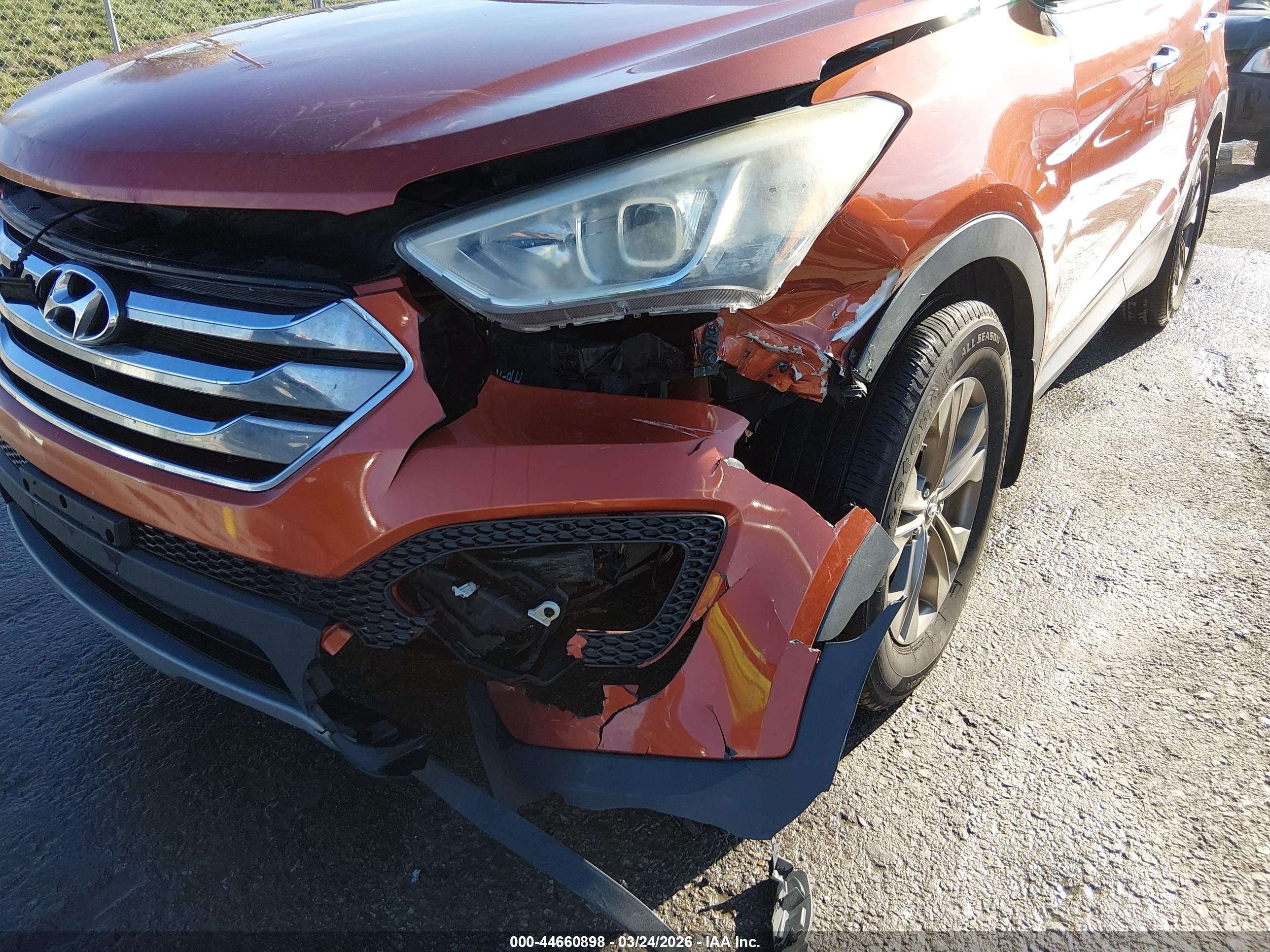 2013 Hyundai Santa Fe Sport Orange vin: 5XYZU3LBXDG032853
