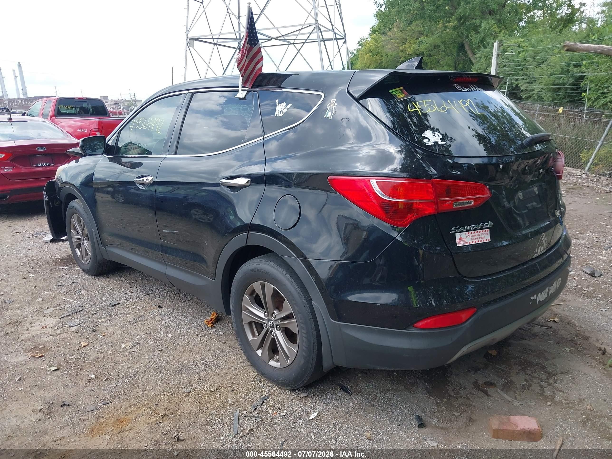 2013 Hyundai Santa Fe Sport Black vin: 5XYZU3LBXDG060507