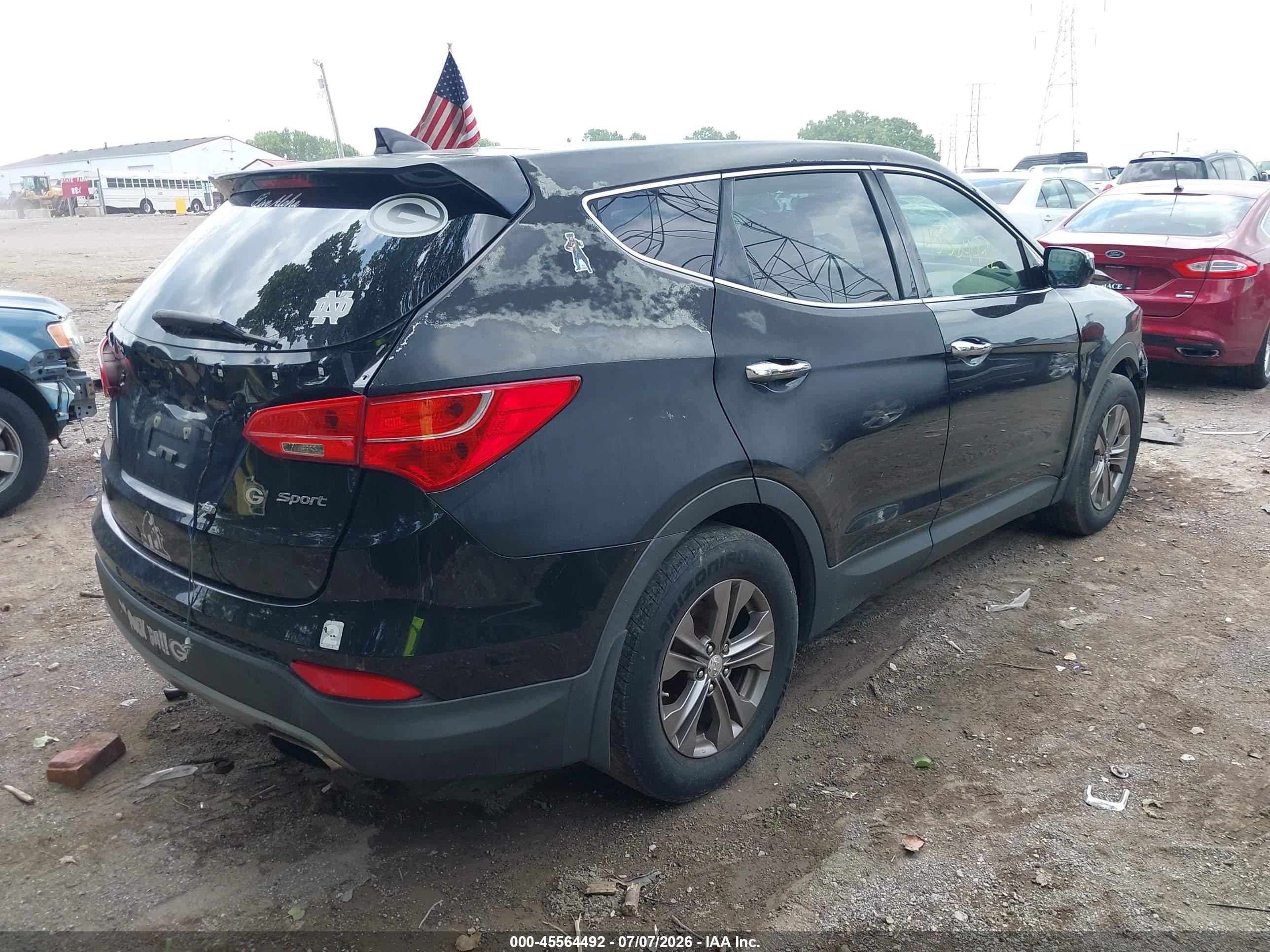 2013 Hyundai Santa Fe Sport Black vin: 5XYZU3LBXDG060507