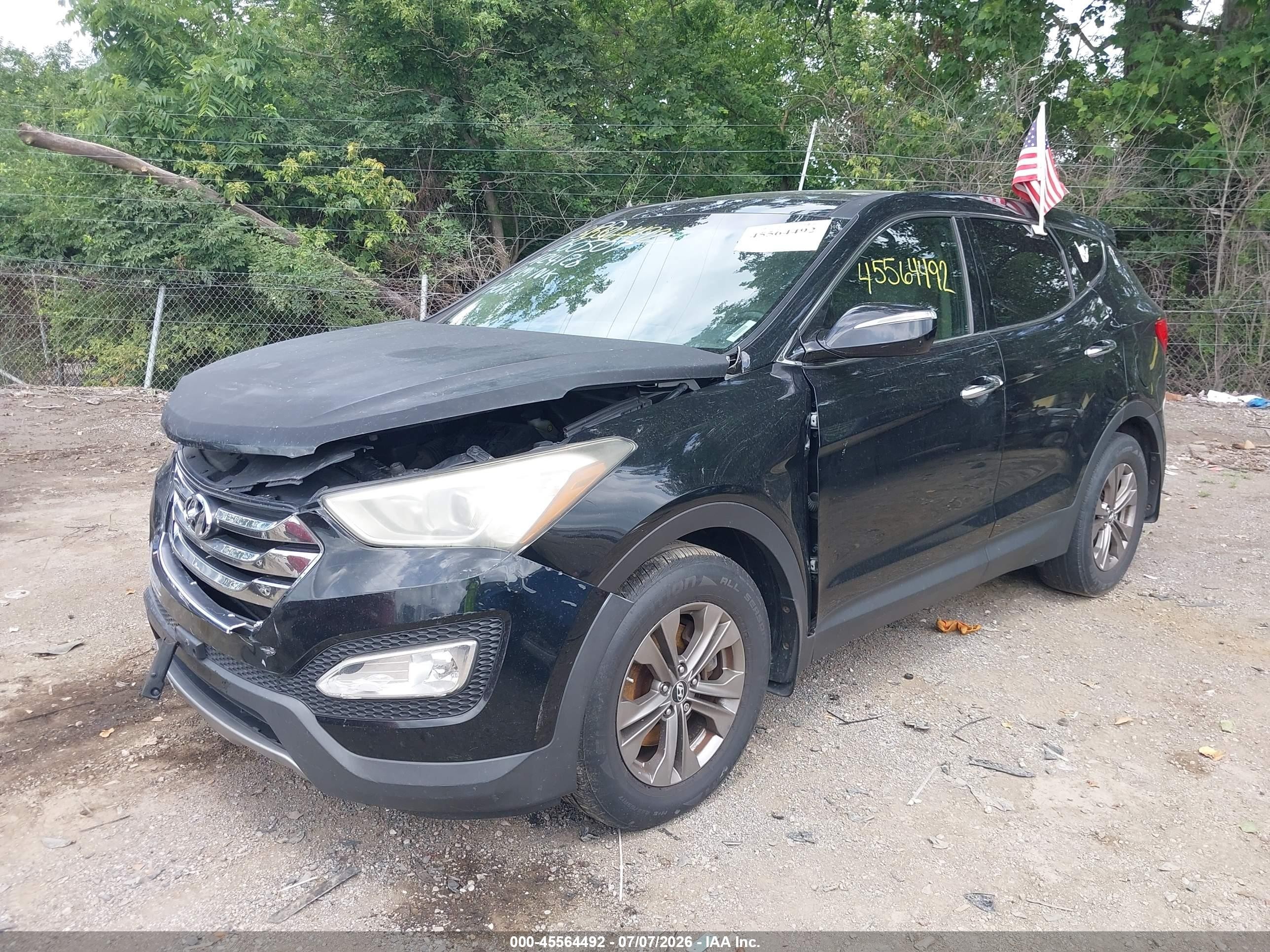 2013 Hyundai Santa Fe Sport Black vin: 5XYZU3LBXDG060507
