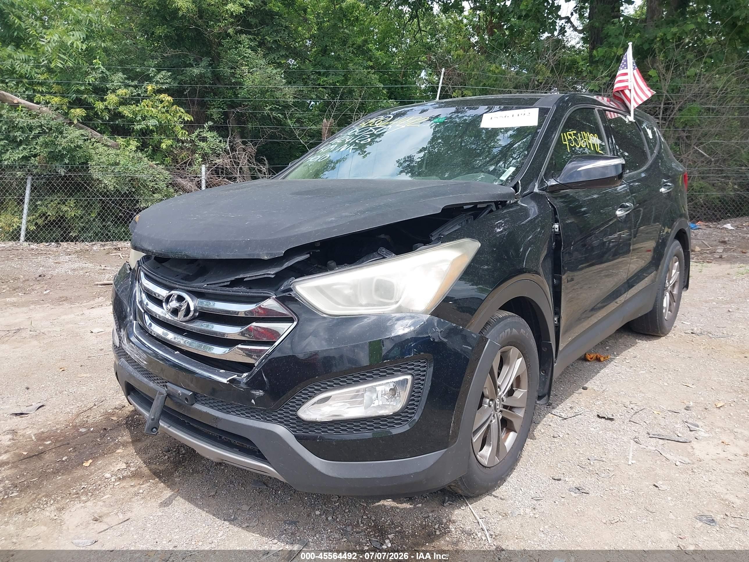 2013 Hyundai Santa Fe Sport Black vin: 5XYZU3LBXDG060507