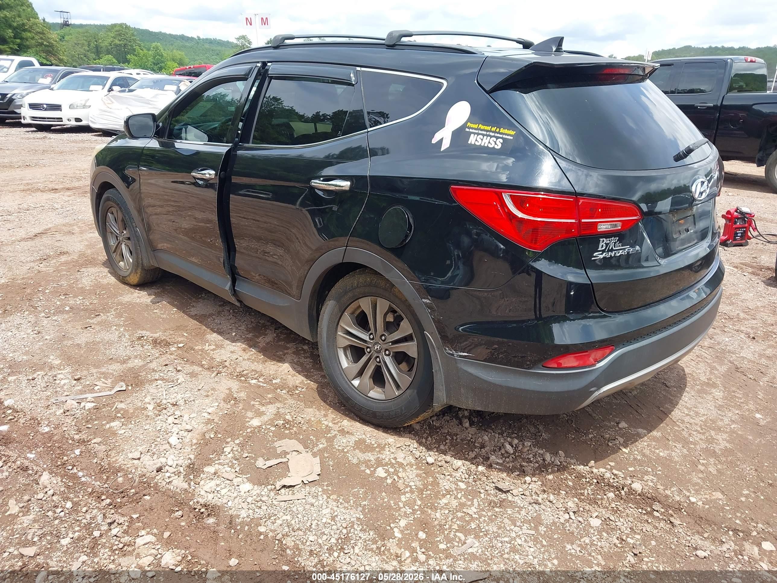 2013 Hyundai Santa Fe Sport Black vin: 5XYZU3LBXDG084807
