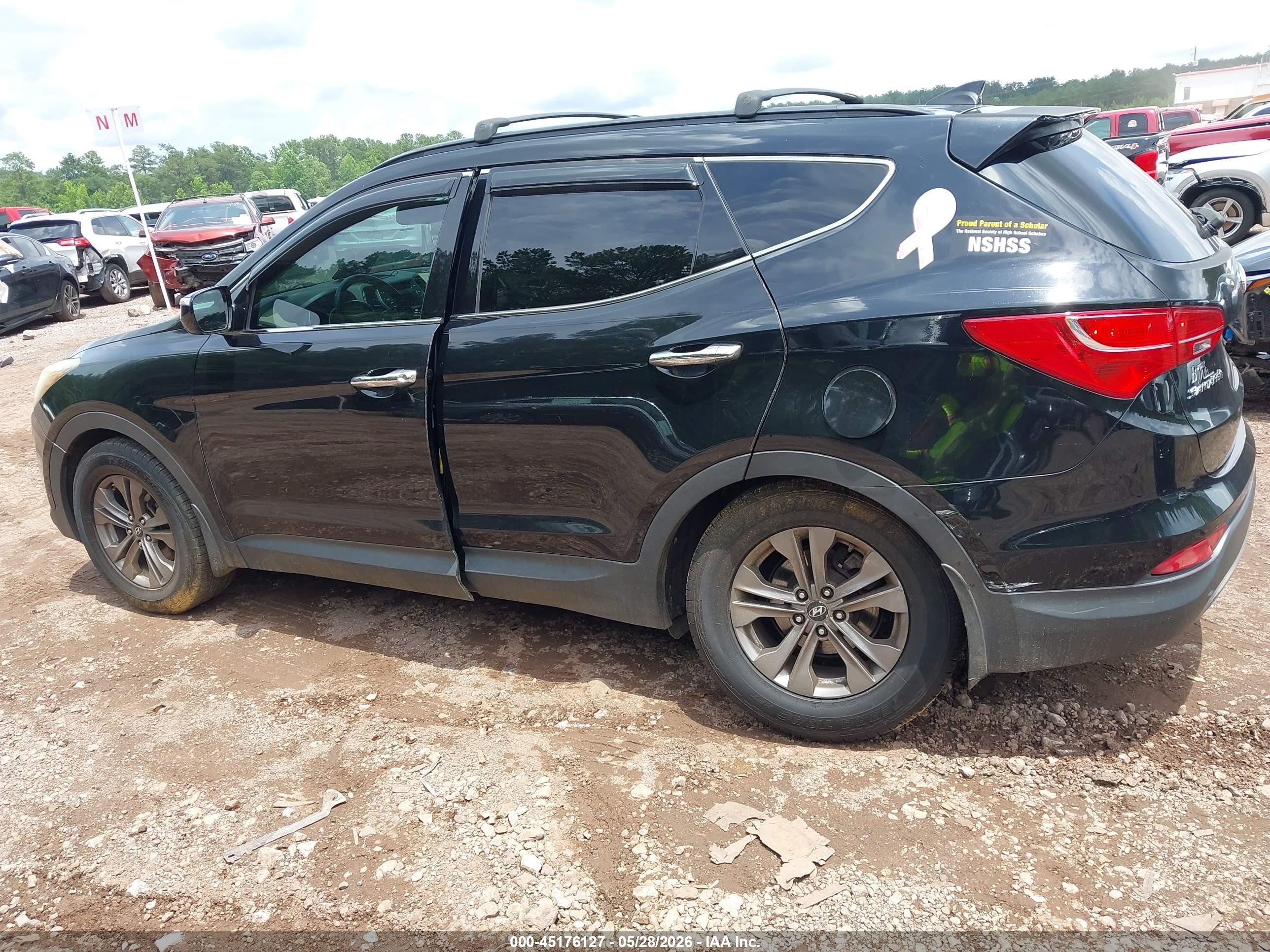2013 Hyundai Santa Fe Sport Black vin: 5XYZU3LBXDG084807
