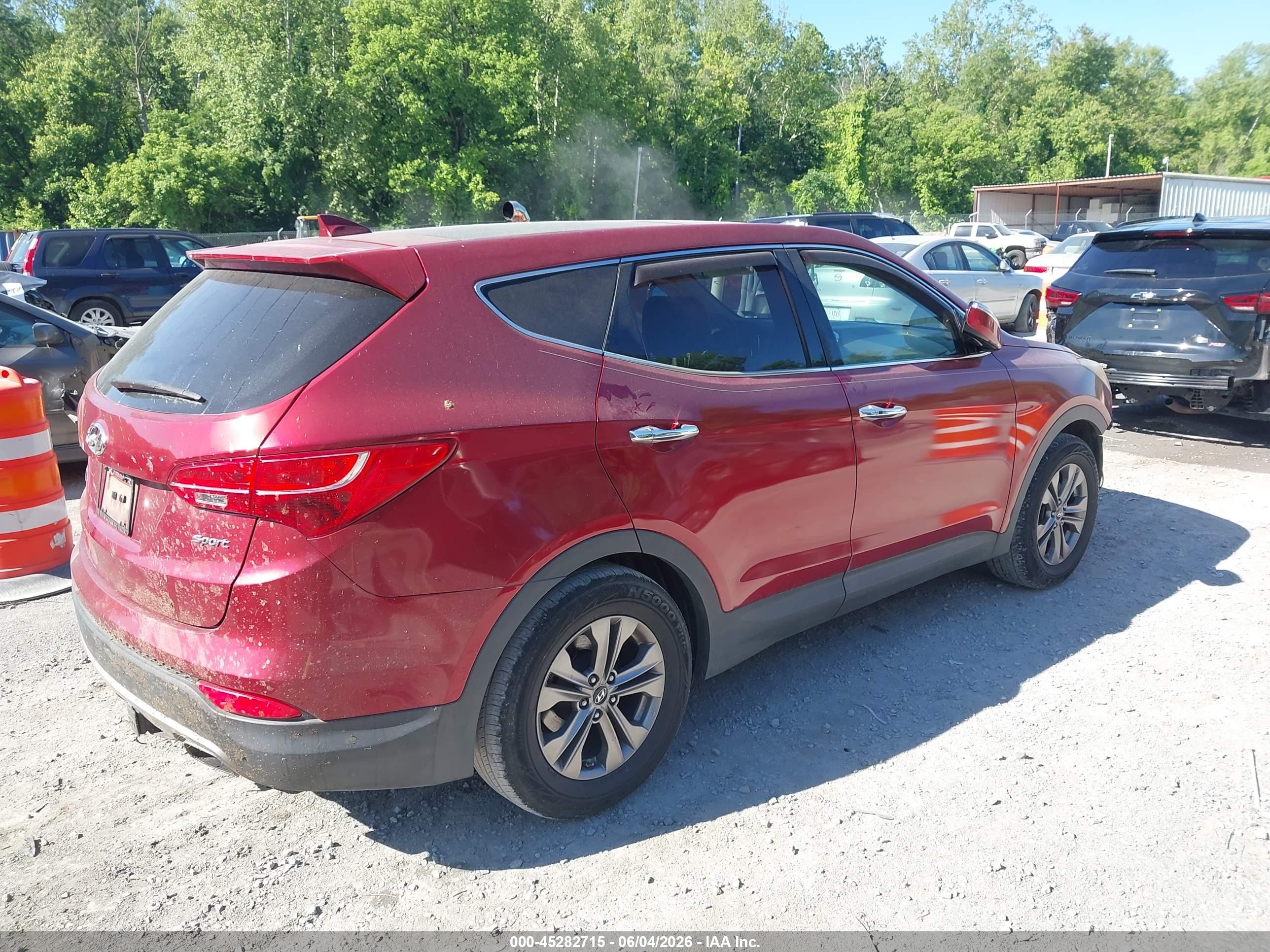 2013 Hyundai Santa Fe Sport Burgundy vin: 5XYZU3LBXDG086251