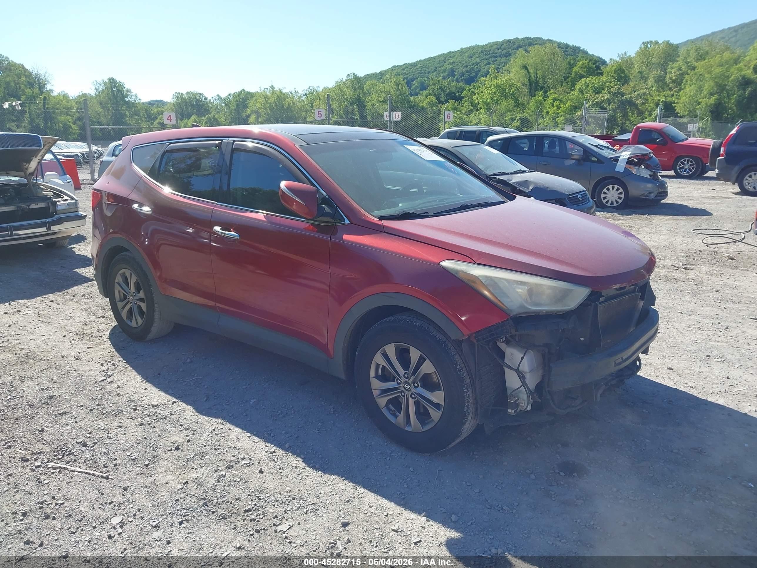 2013 Hyundai Santa Fe Sport Burgundy vin: 5XYZU3LBXDG086251