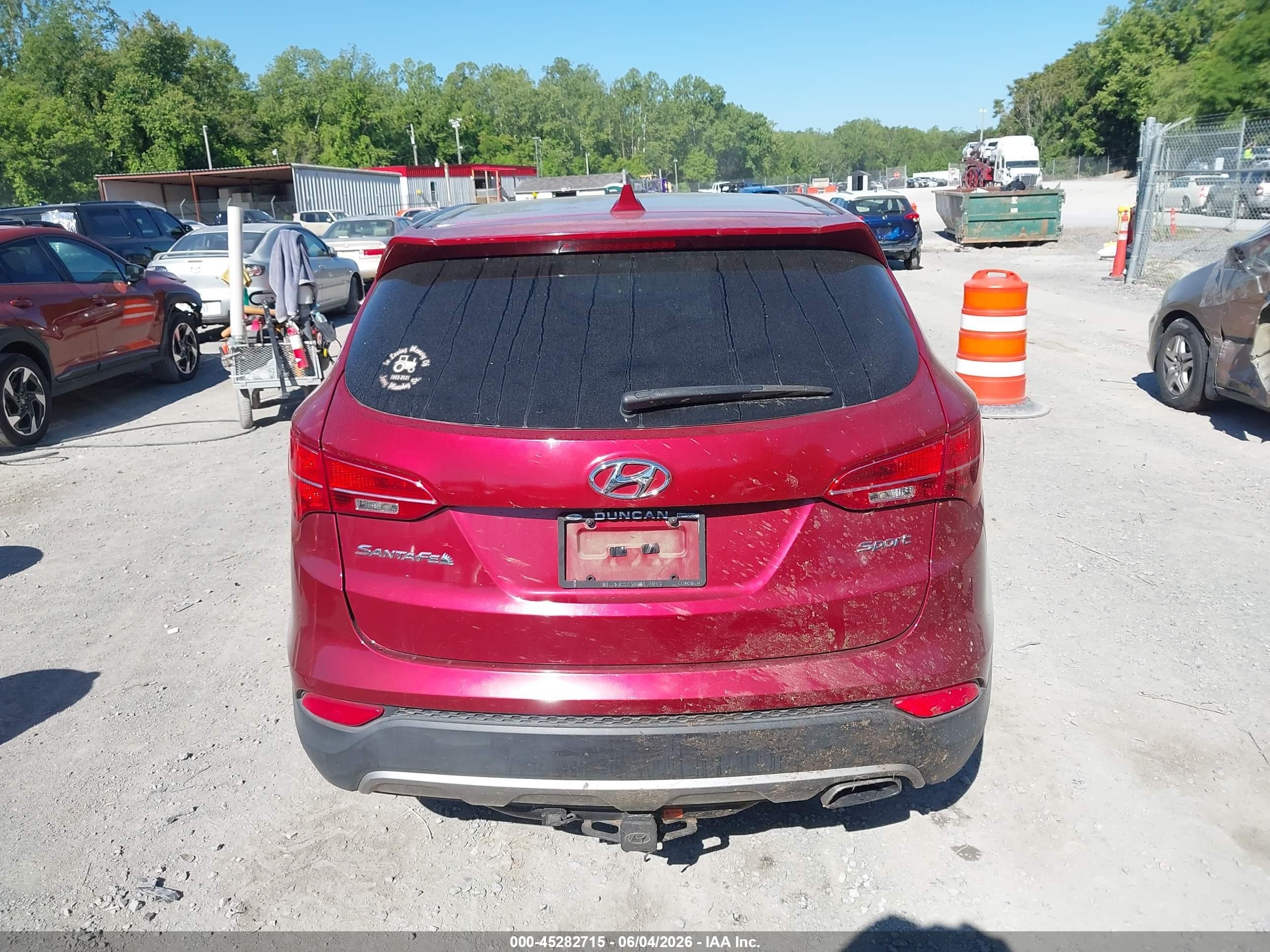 2013 Hyundai Santa Fe Sport Burgundy vin: 5XYZU3LBXDG086251