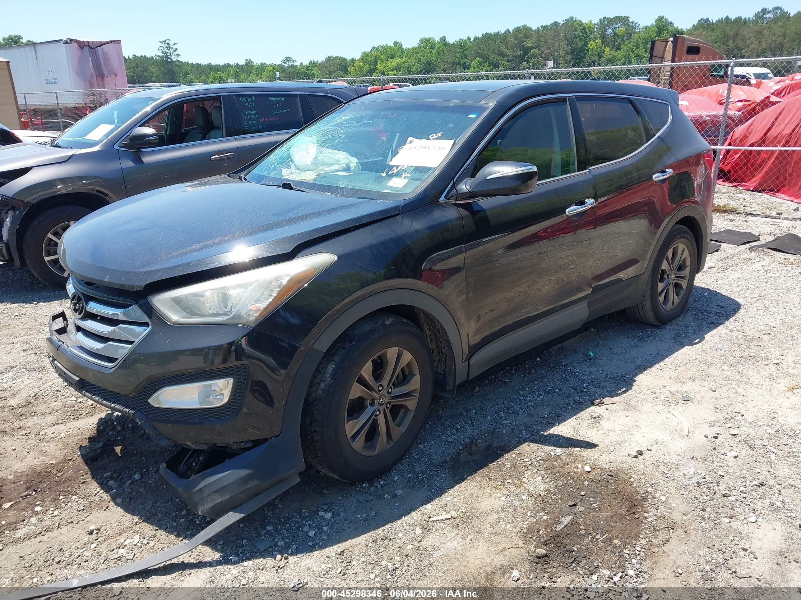 2013 Hyundai Santa Fe Sport Black vin: 5XYZU3LBXDG094530