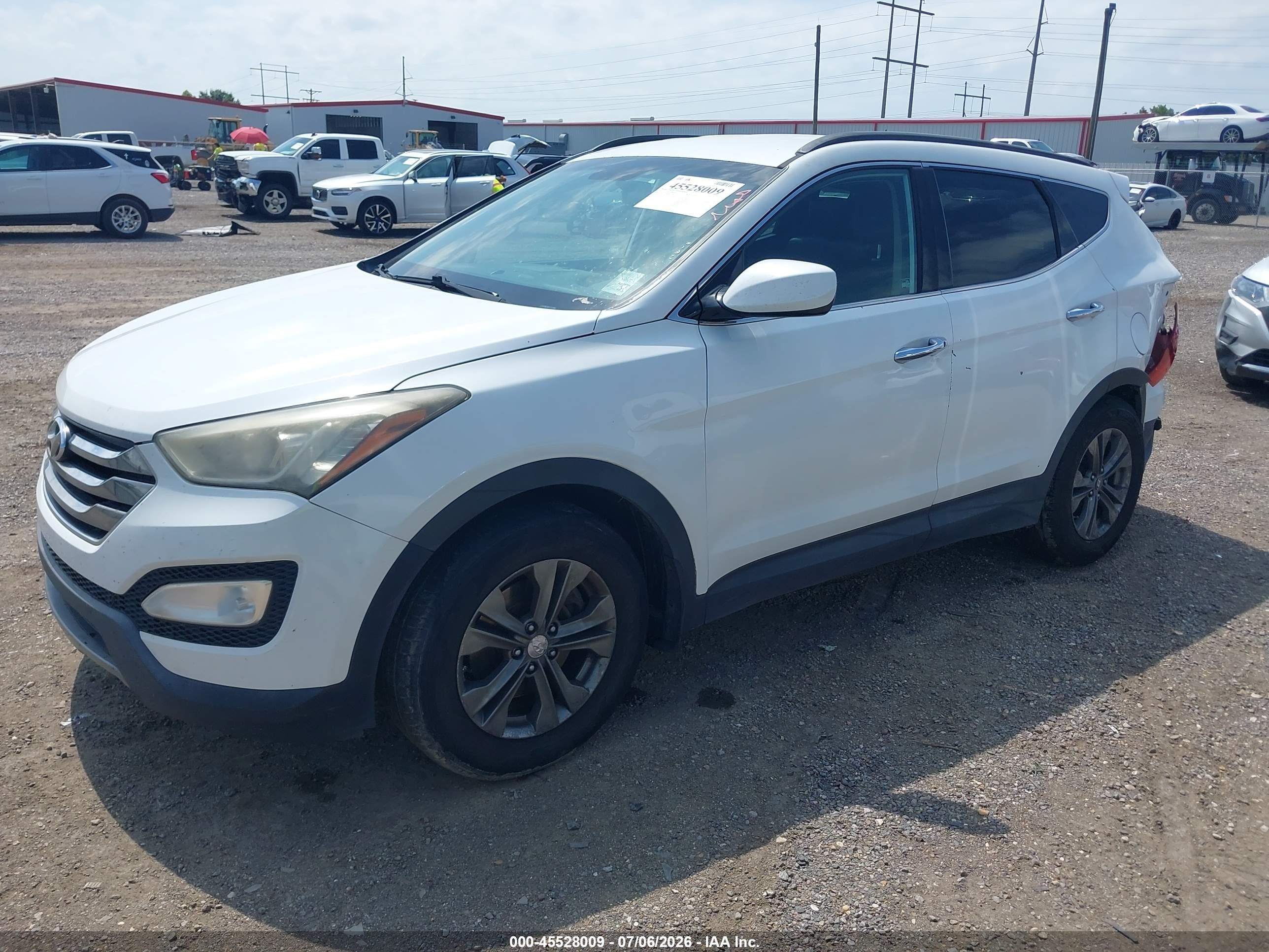2013 Hyundai Santa Fe Sport White vin: 5XYZU3LBXDG114761