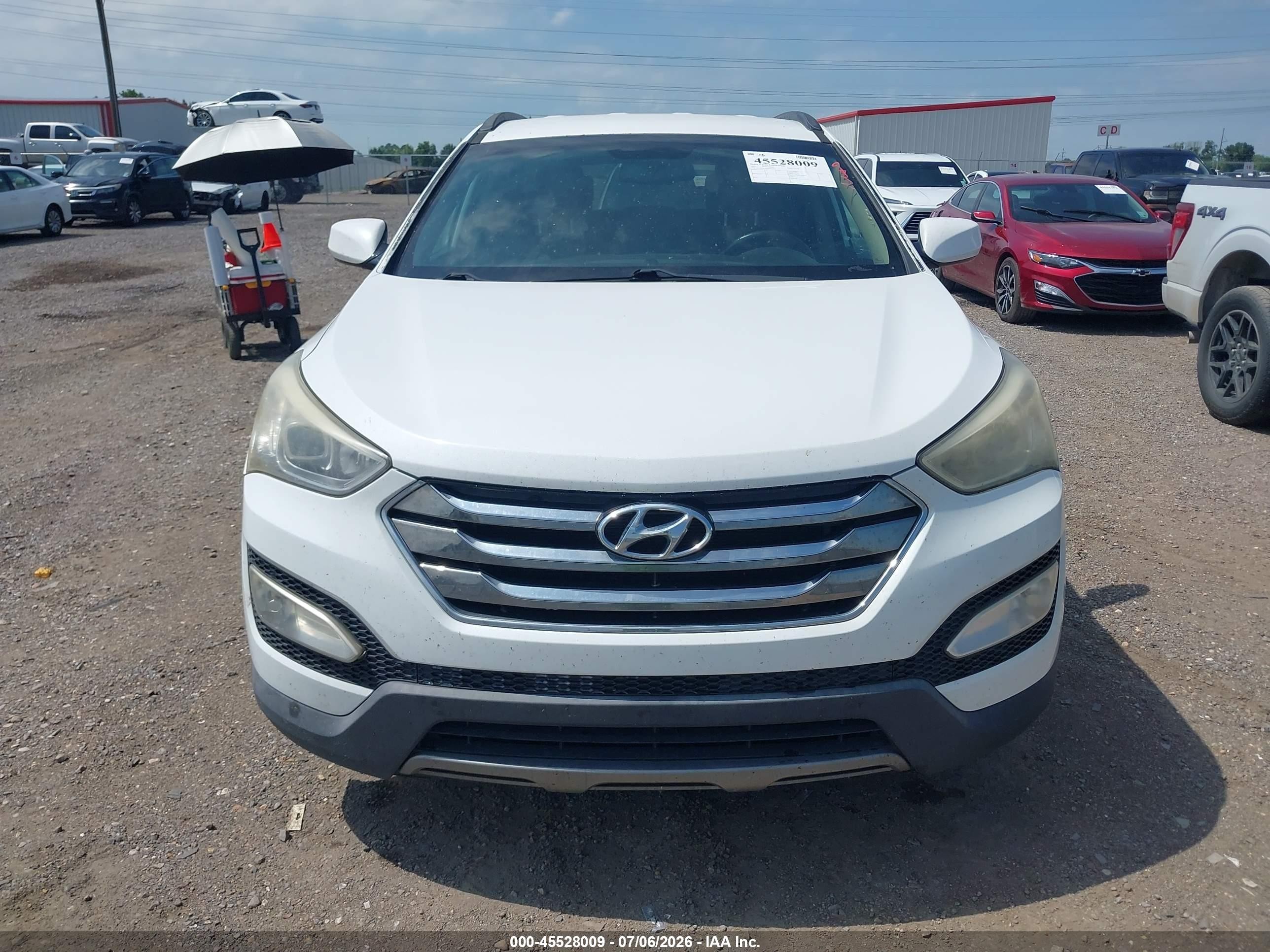2013 Hyundai Santa Fe Sport White vin: 5XYZU3LBXDG114761