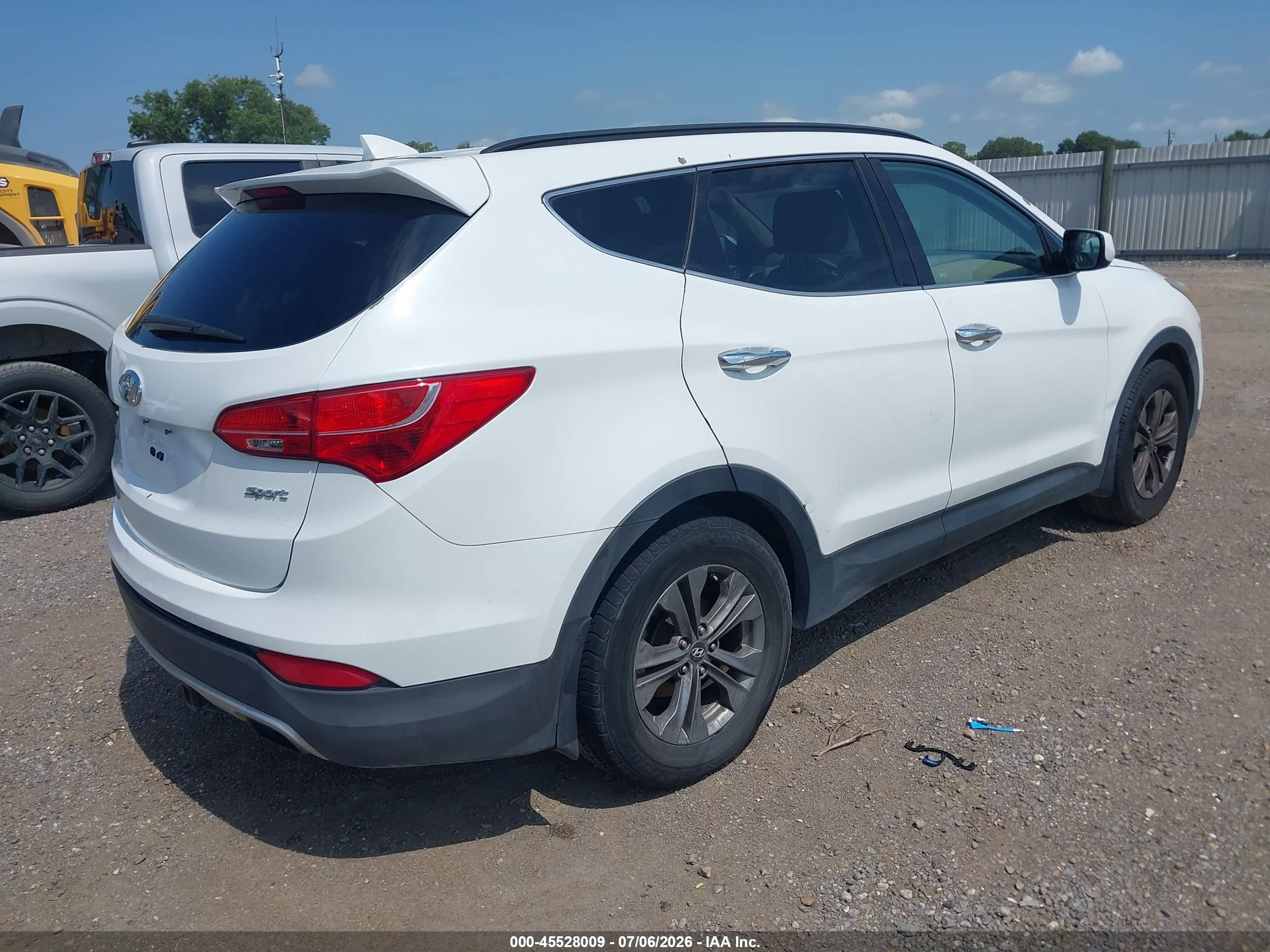 2013 Hyundai Santa Fe Sport White vin: 5XYZU3LBXDG114761
