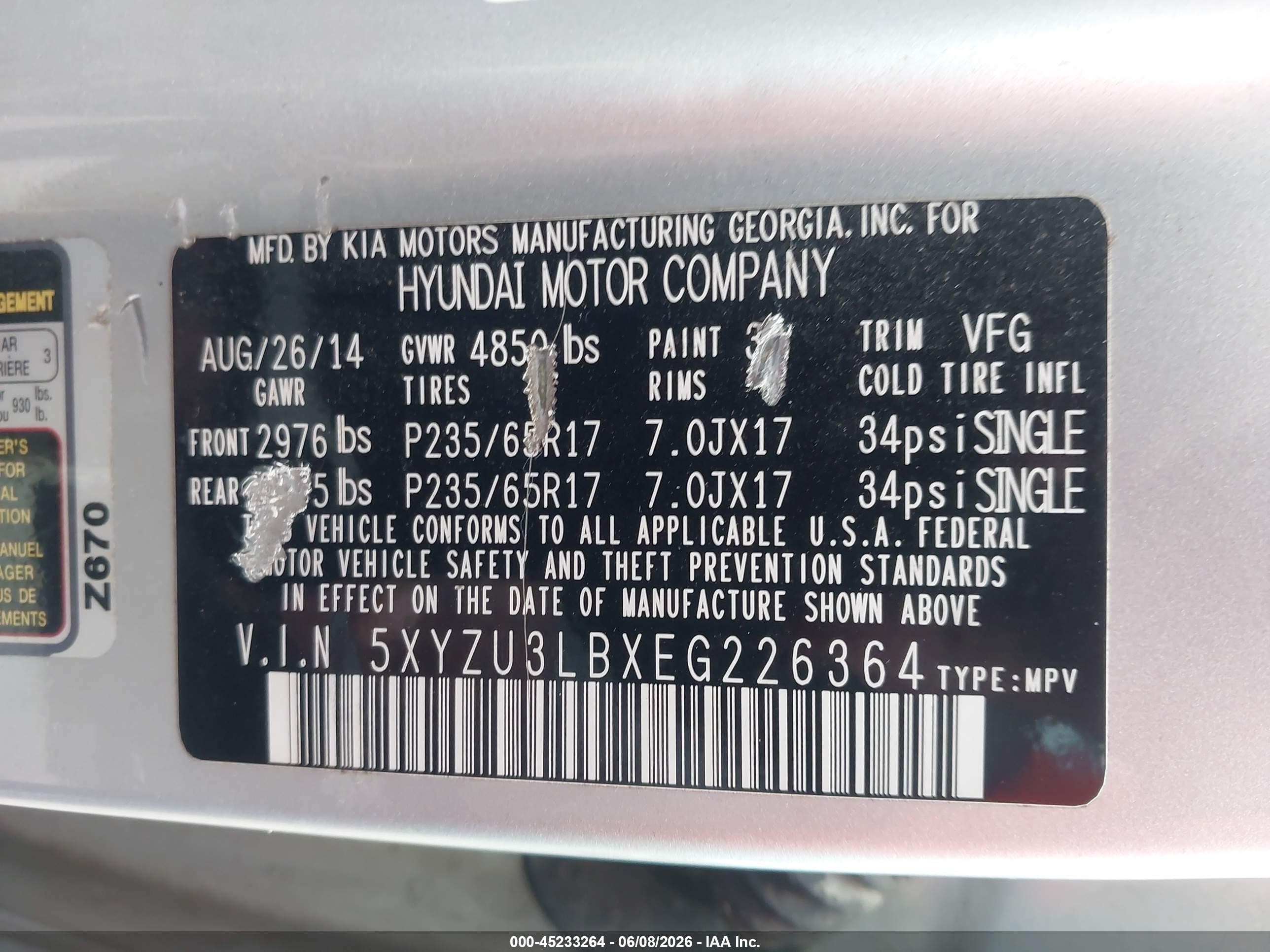 2014 Hyundai Santa Fe Sport 2.4l Silver vin: 5XYZU3LBXEG226364
