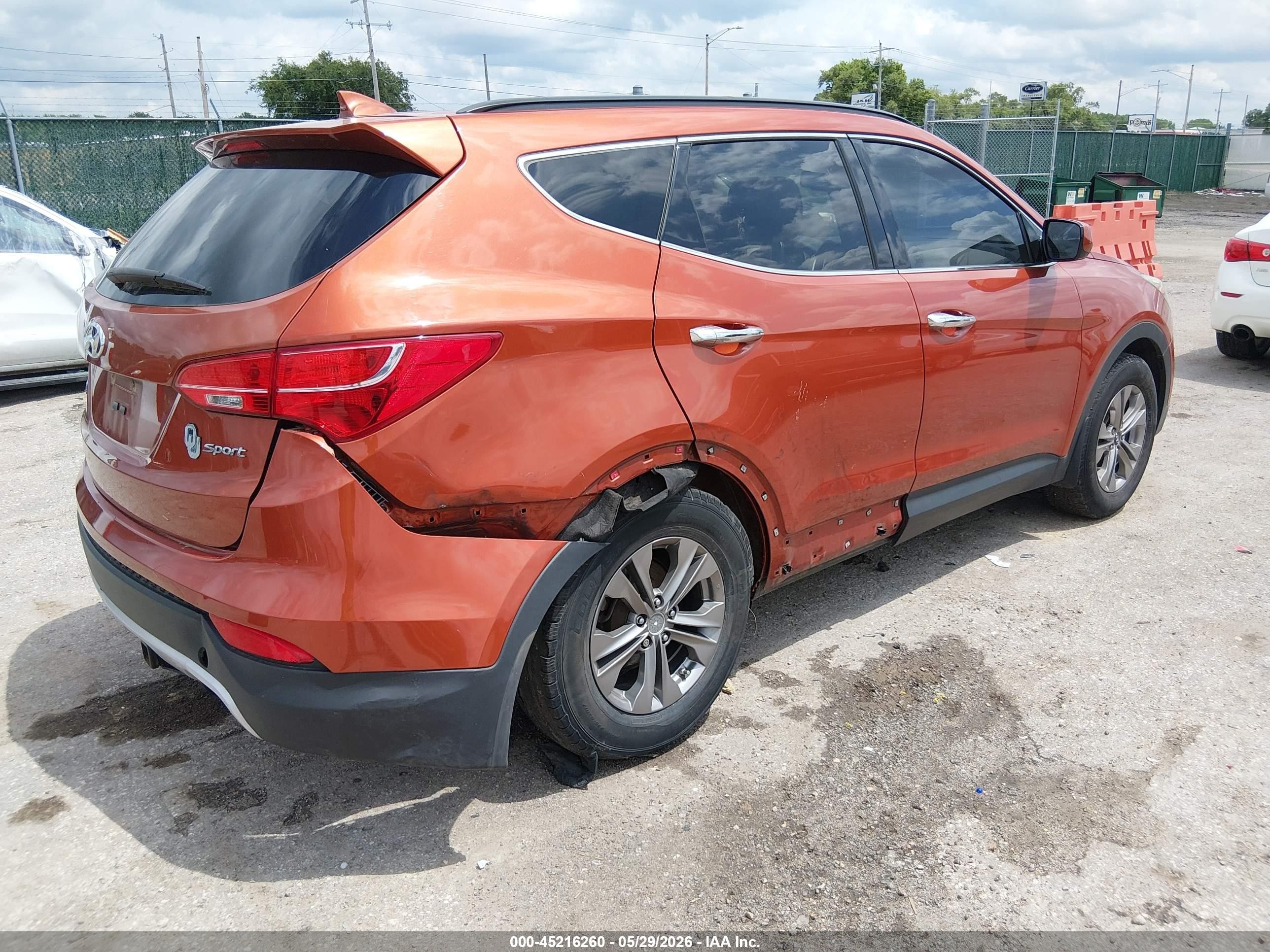 2015 Hyundai Santa Fe Sport 2.4l Orange vin: 5XYZU3LBXFG281334