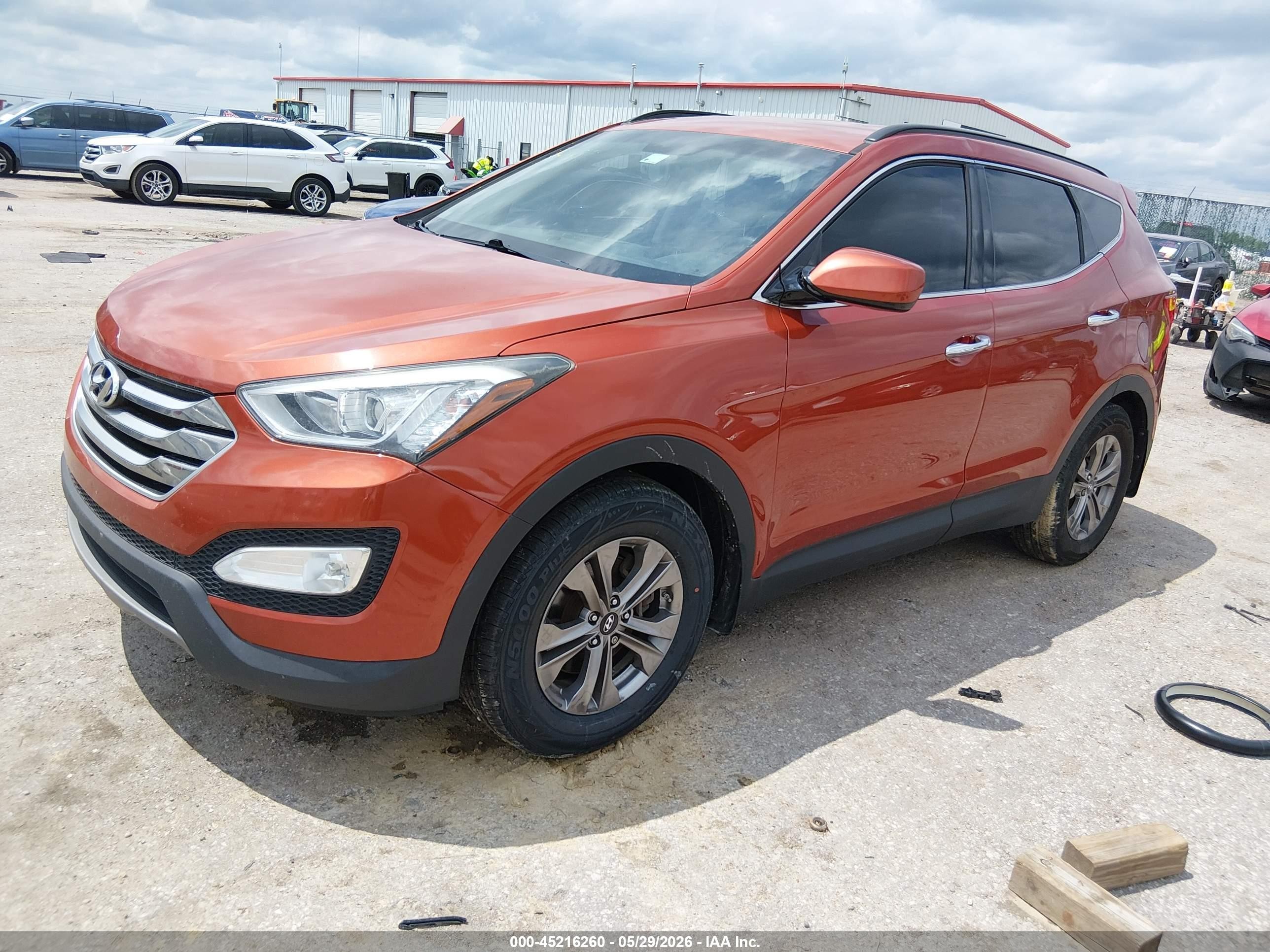 2015 Hyundai Santa Fe Sport 2.4l Orange vin: 5XYZU3LBXFG281334