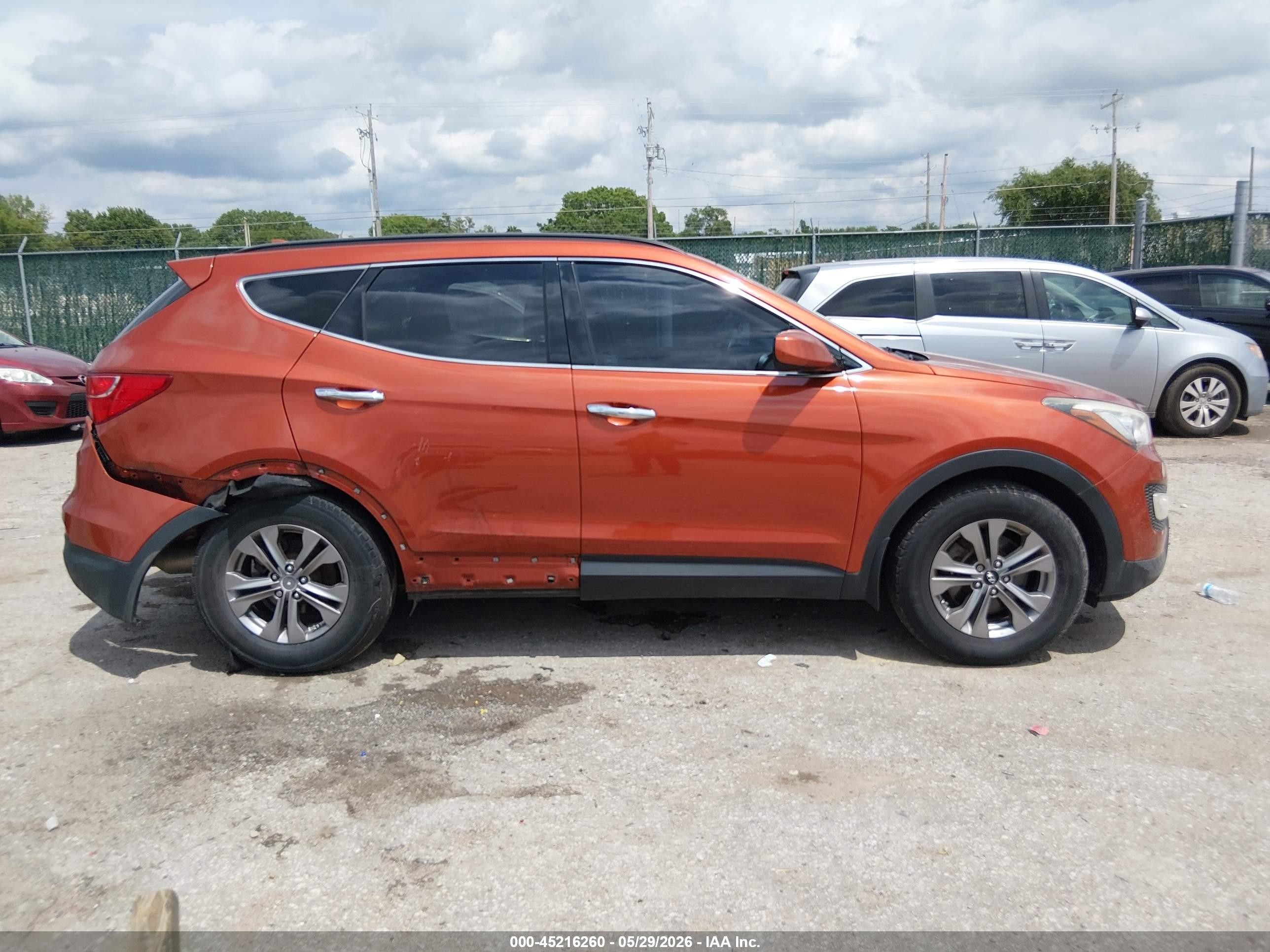 2015 Hyundai Santa Fe Sport 2.4l Orange vin: 5XYZU3LBXFG281334