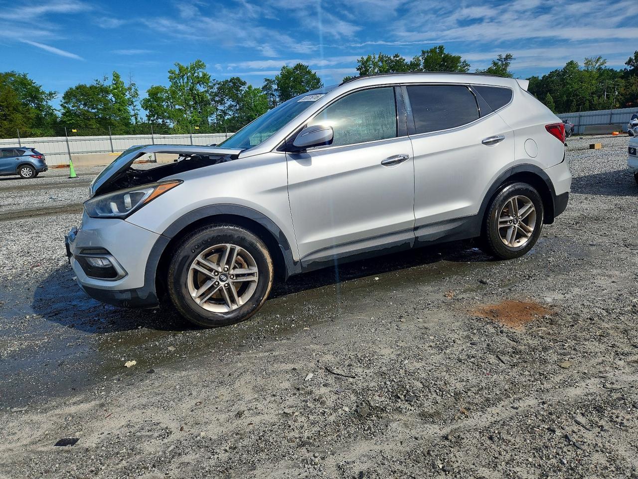 2018 Hyundai Santa Fe Sport 2.4l Silver vin: 5XYZU3LBXJG504965