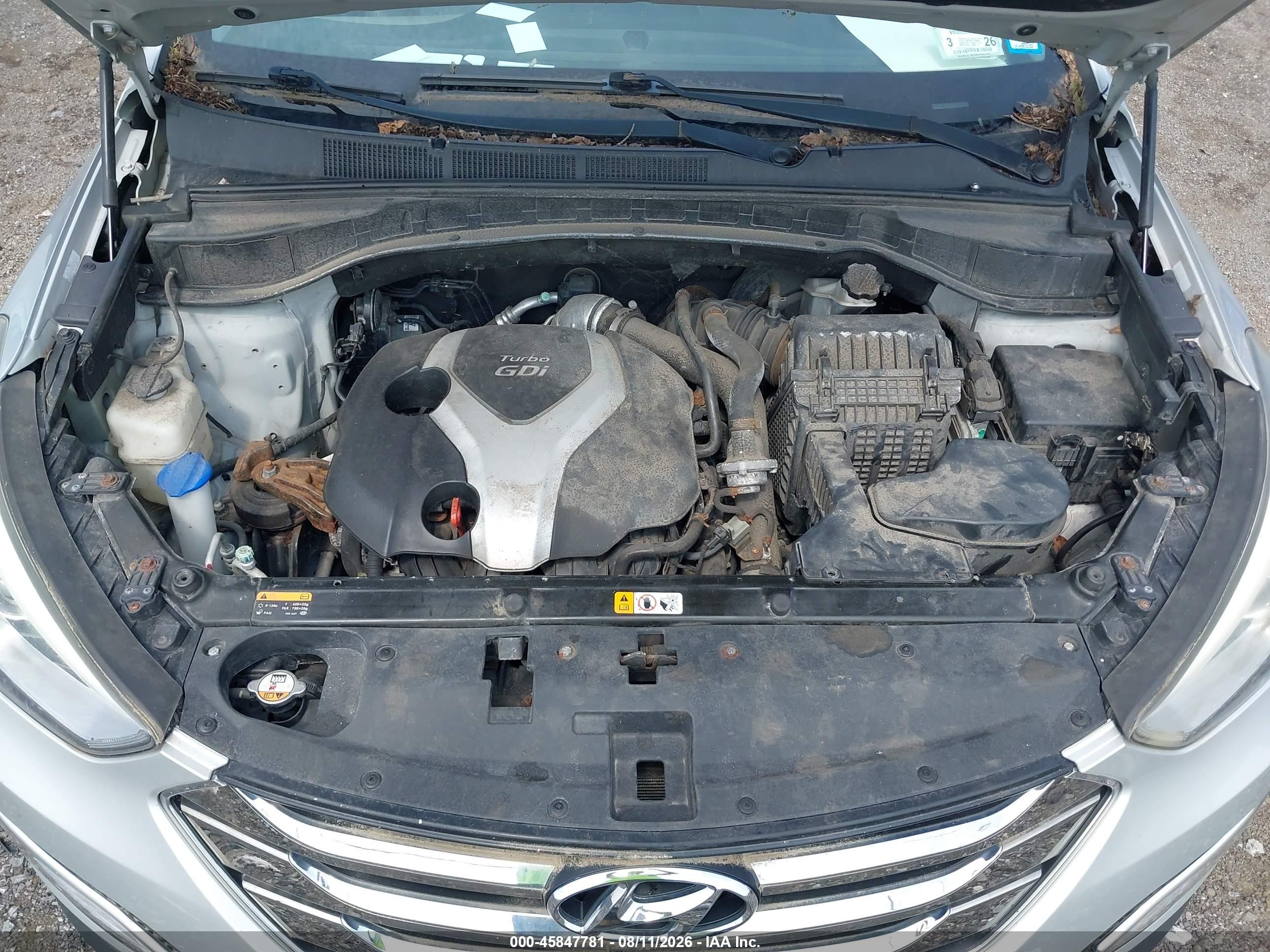 2013 Hyundai Santa Fe Sport 2.0t Silver vin: 5XYZUDLA1DG001469