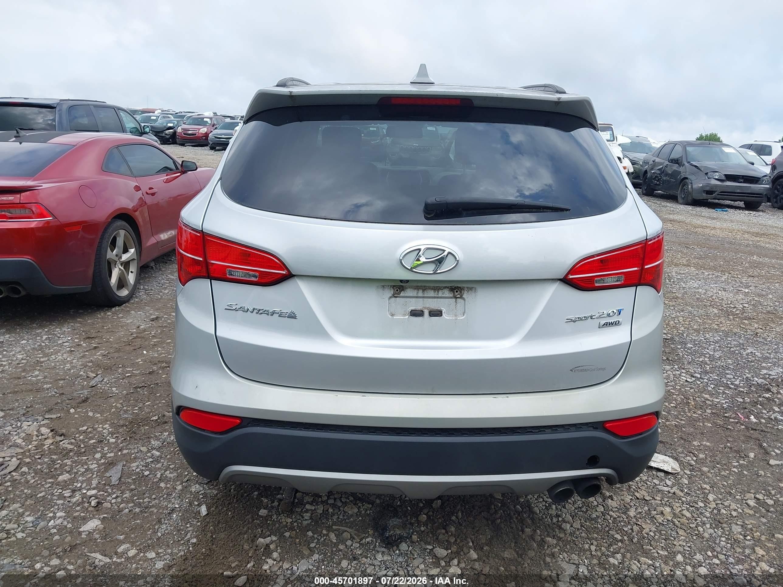 2014 Hyundai Santa Fe Sport 2.0l Turbo Серебряный vin: 5XYZUDLA1EG164351