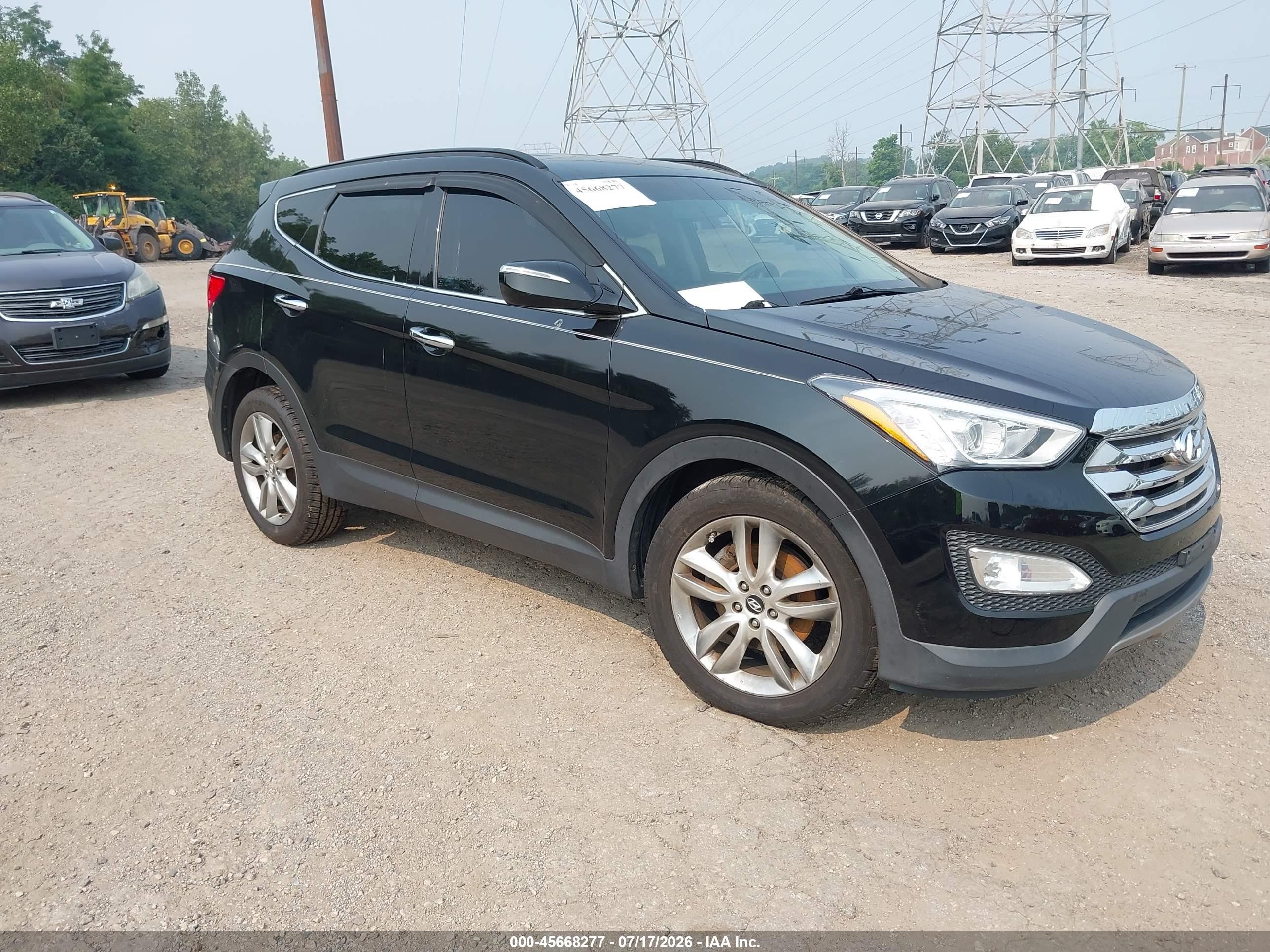 2013 Hyundai Santa Fe Sport 2.0t Black vin: 5XYZUDLA2DG066413