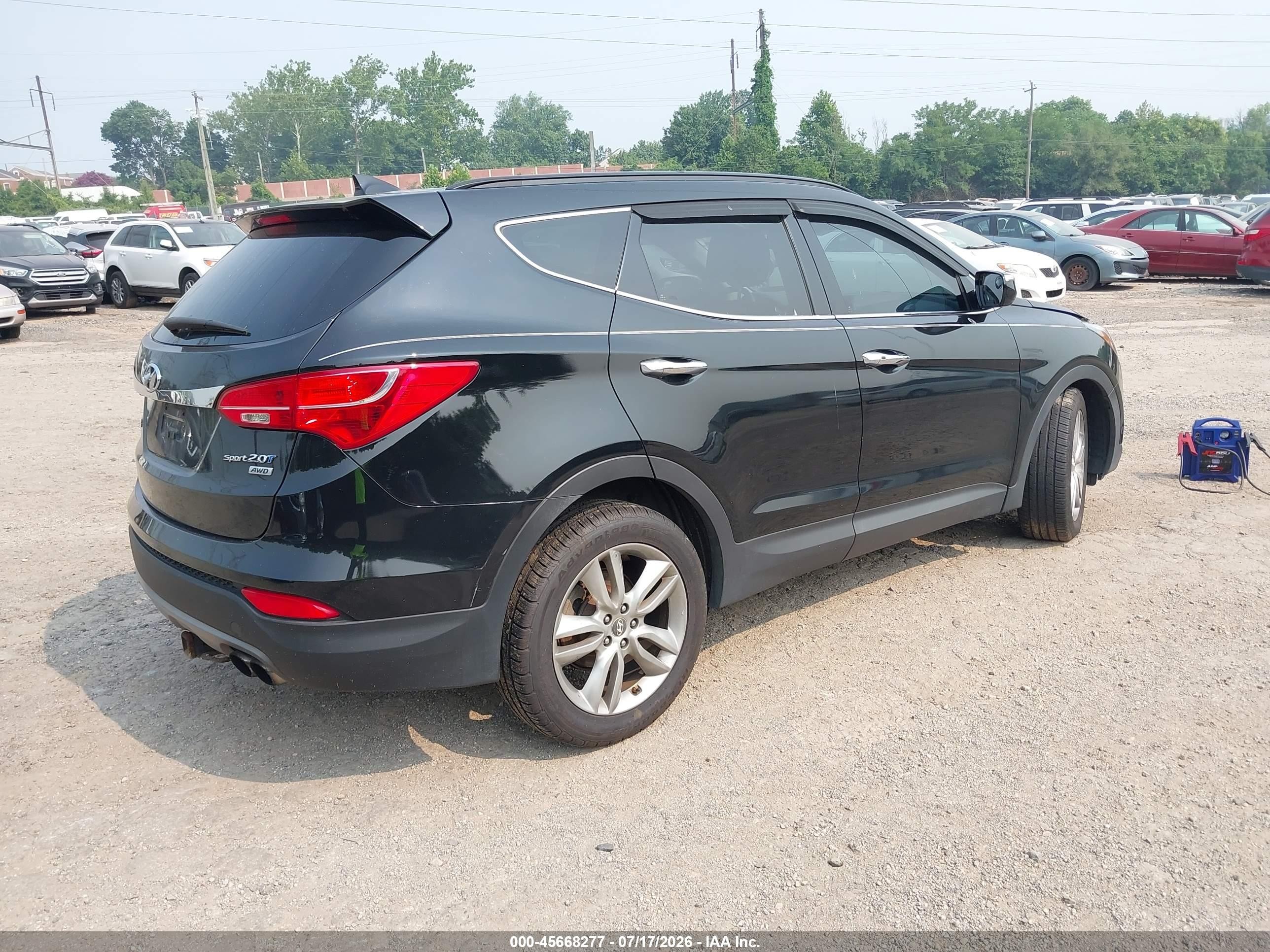 2013 Hyundai Santa Fe Sport 2.0t Black vin: 5XYZUDLA2DG066413