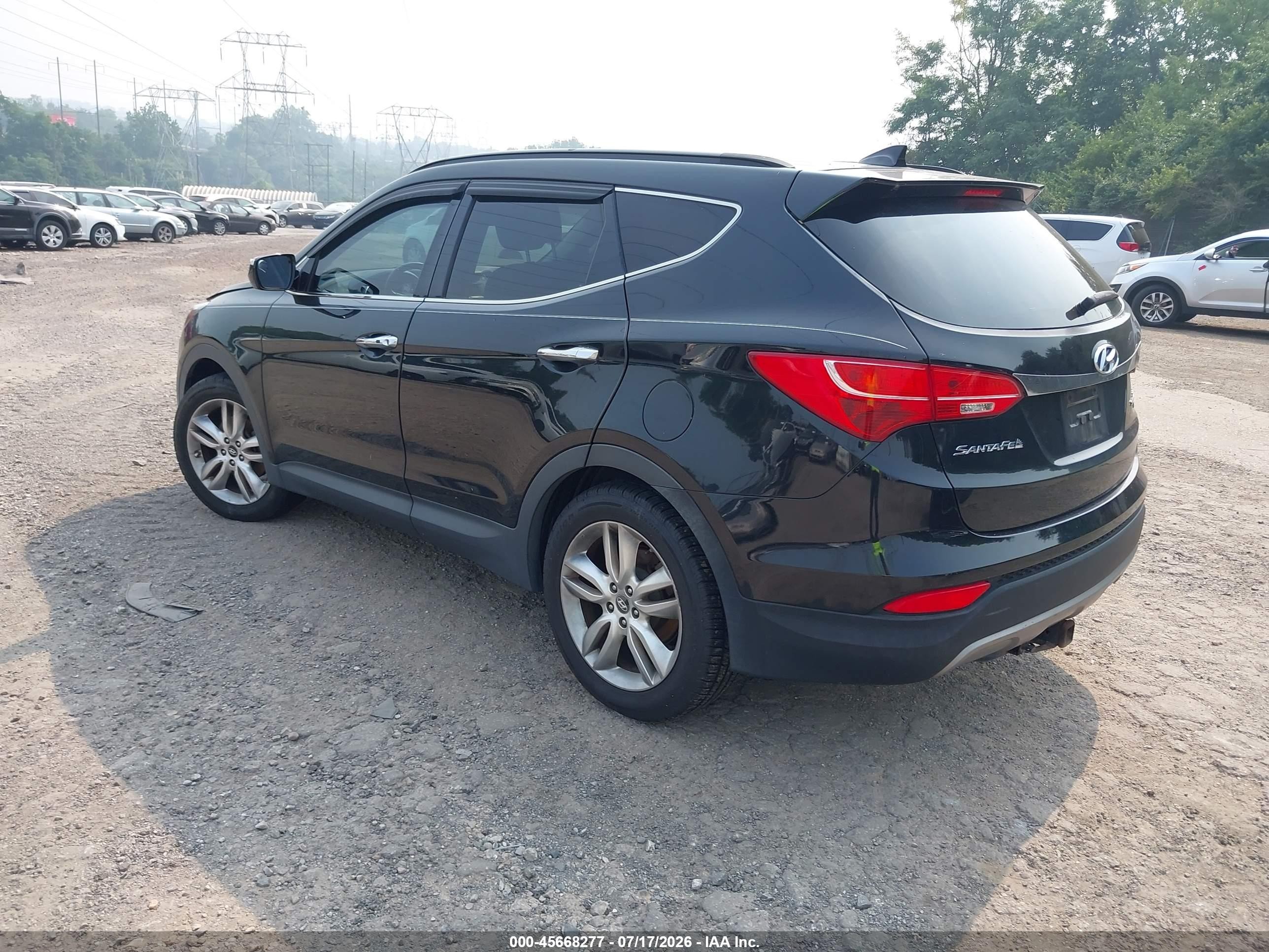 2013 Hyundai Santa Fe Sport 2.0t Black vin: 5XYZUDLA2DG066413