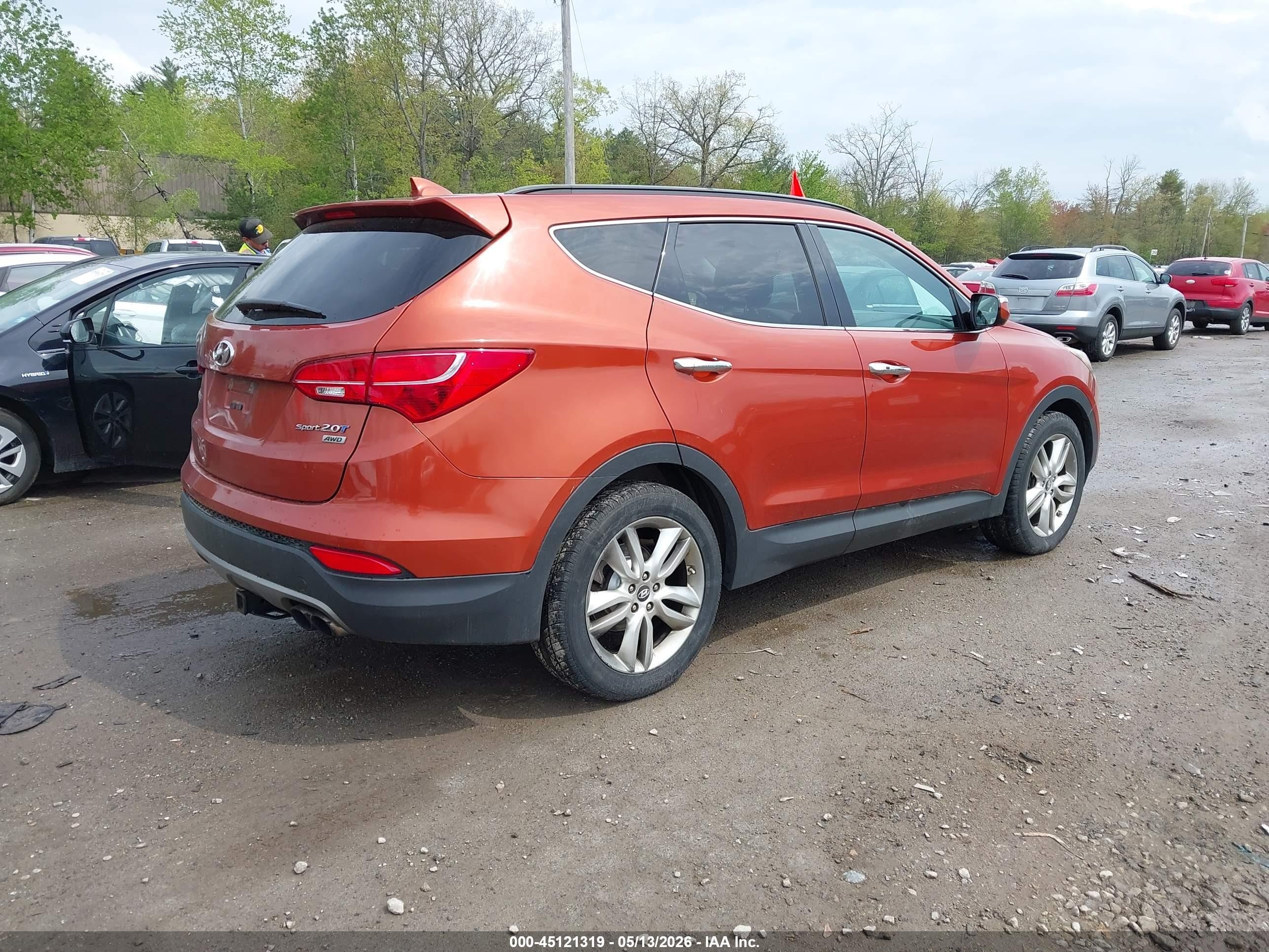 2013 Hyundai Santa Fe Sport 2.0t Orange vin: 5XYZUDLA2DG077010