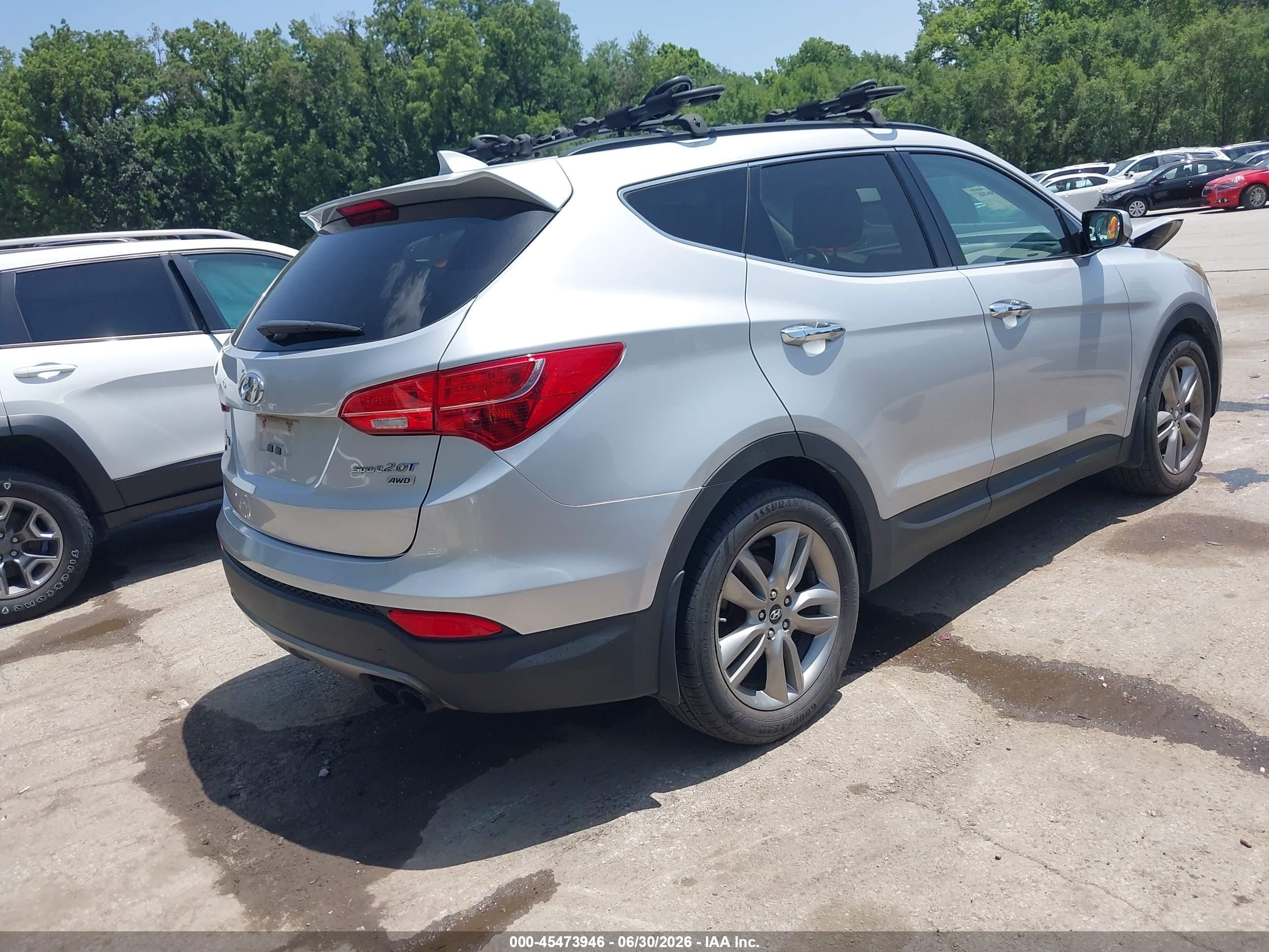 2013 Hyundai Santa Fe Sport 2.0t Silver vin: 5XYZUDLA3DG051936