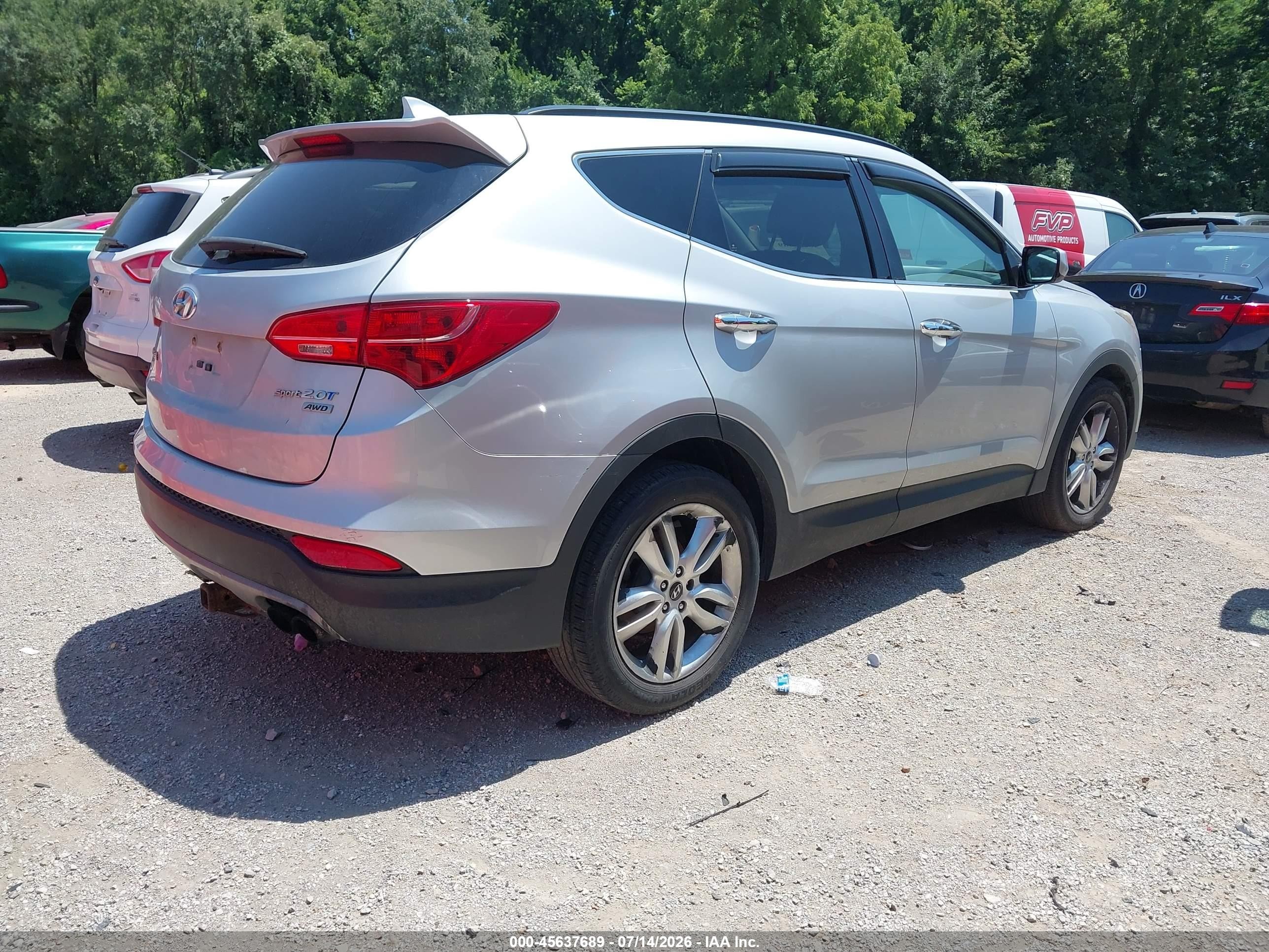 2013 Hyundai Santa Fe Sport 2.0t Серебряный vin: 5XYZUDLA3DG053590