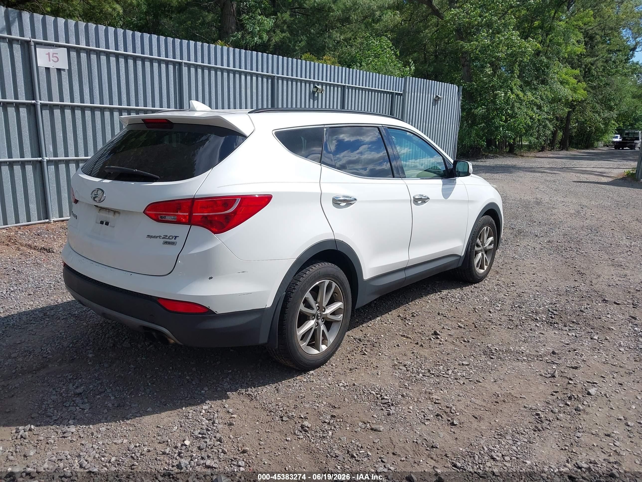 2014 Hyundai Santa Fe Sport 2.0l Turbo White vin: 5XYZUDLA3EG173407