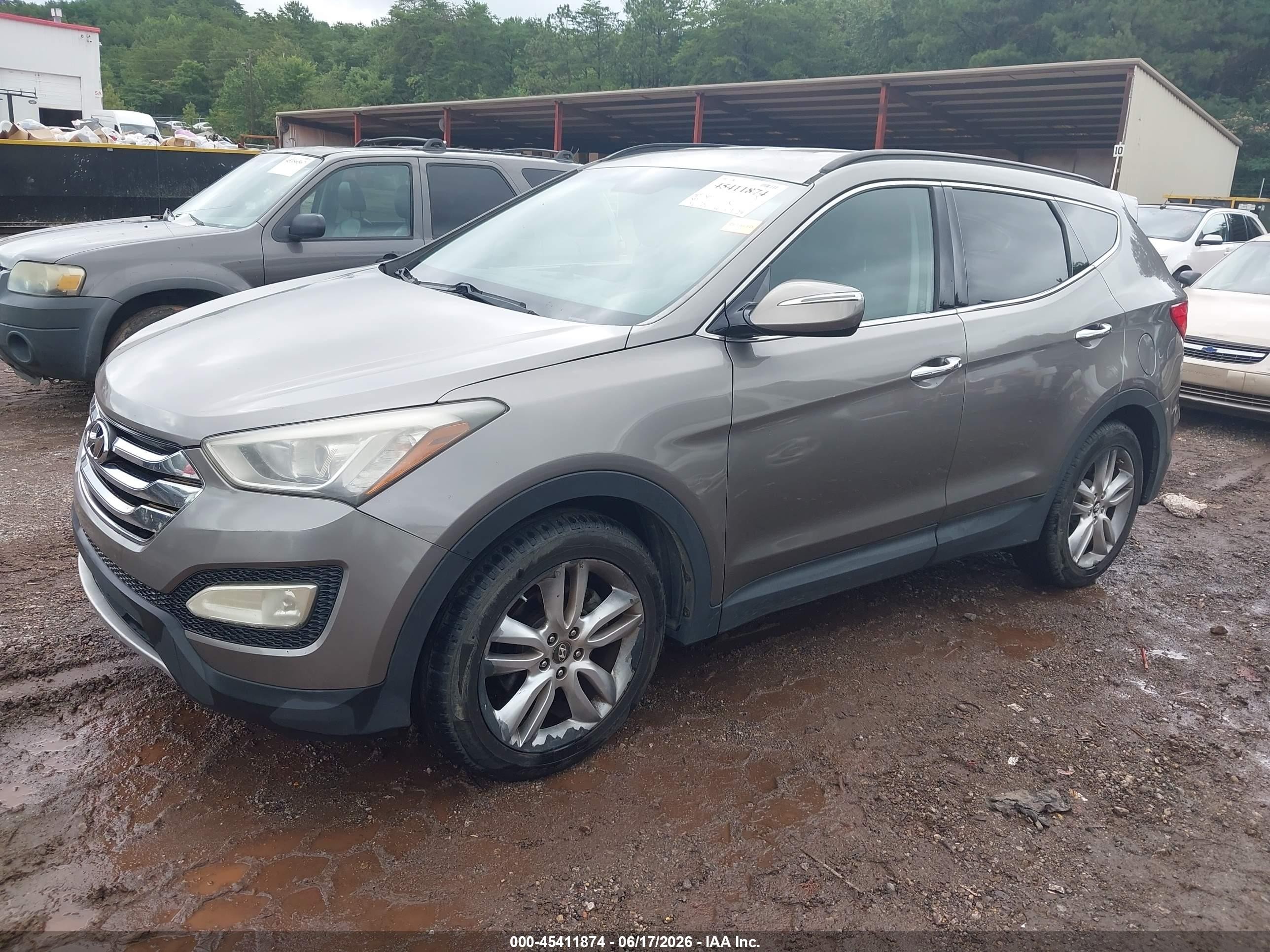 2013 Hyundai Santa Fe Sport 2.0t Gray vin: 5XYZUDLA5DG005394