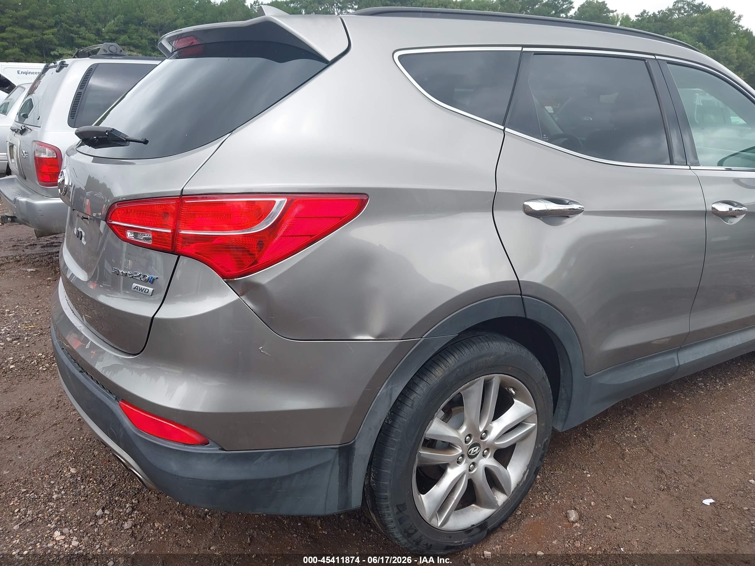 2013 Hyundai Santa Fe Sport 2.0t Gray vin: 5XYZUDLA5DG005394