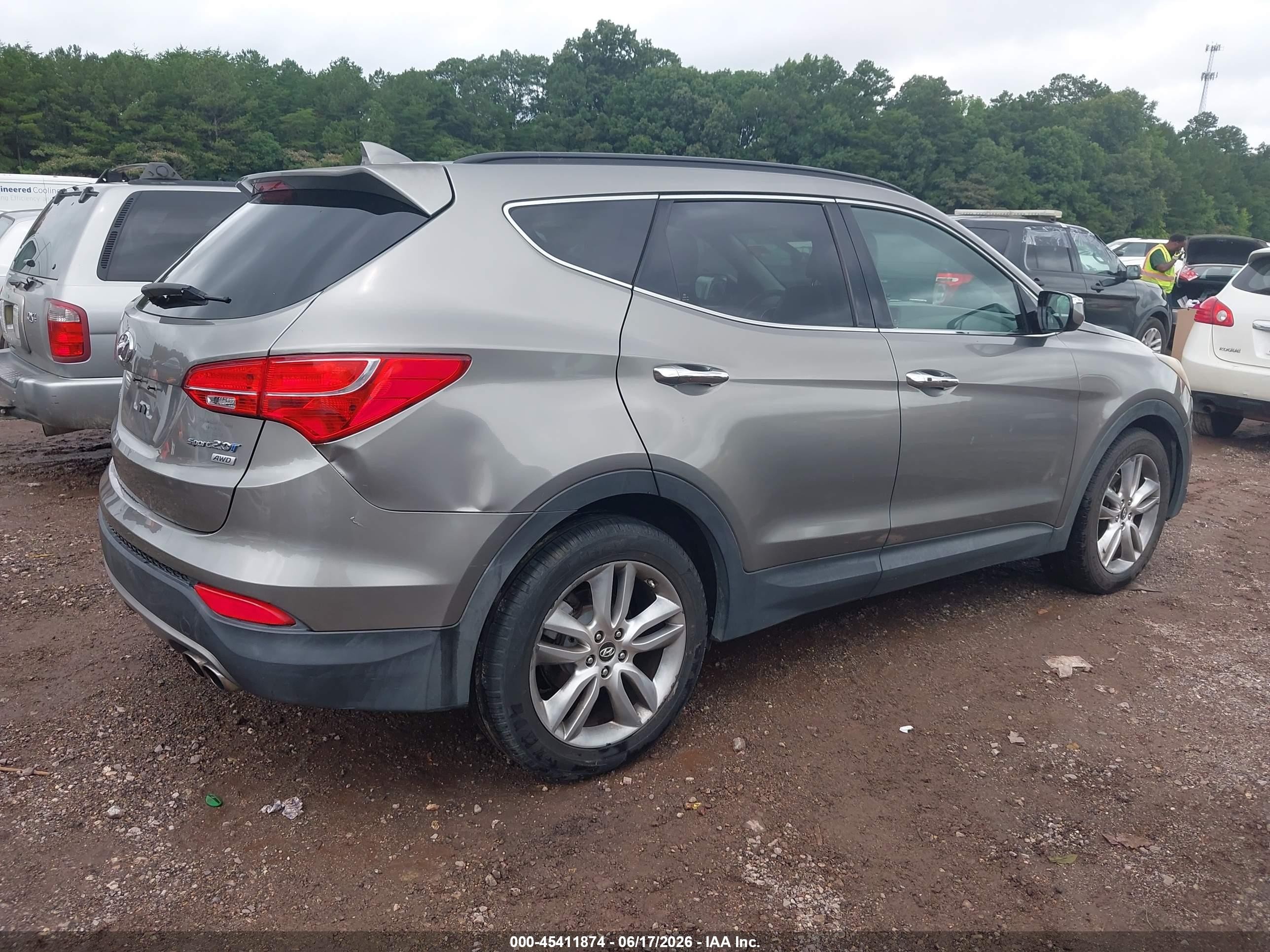 2013 Hyundai Santa Fe Sport 2.0t Gray vin: 5XYZUDLA5DG005394