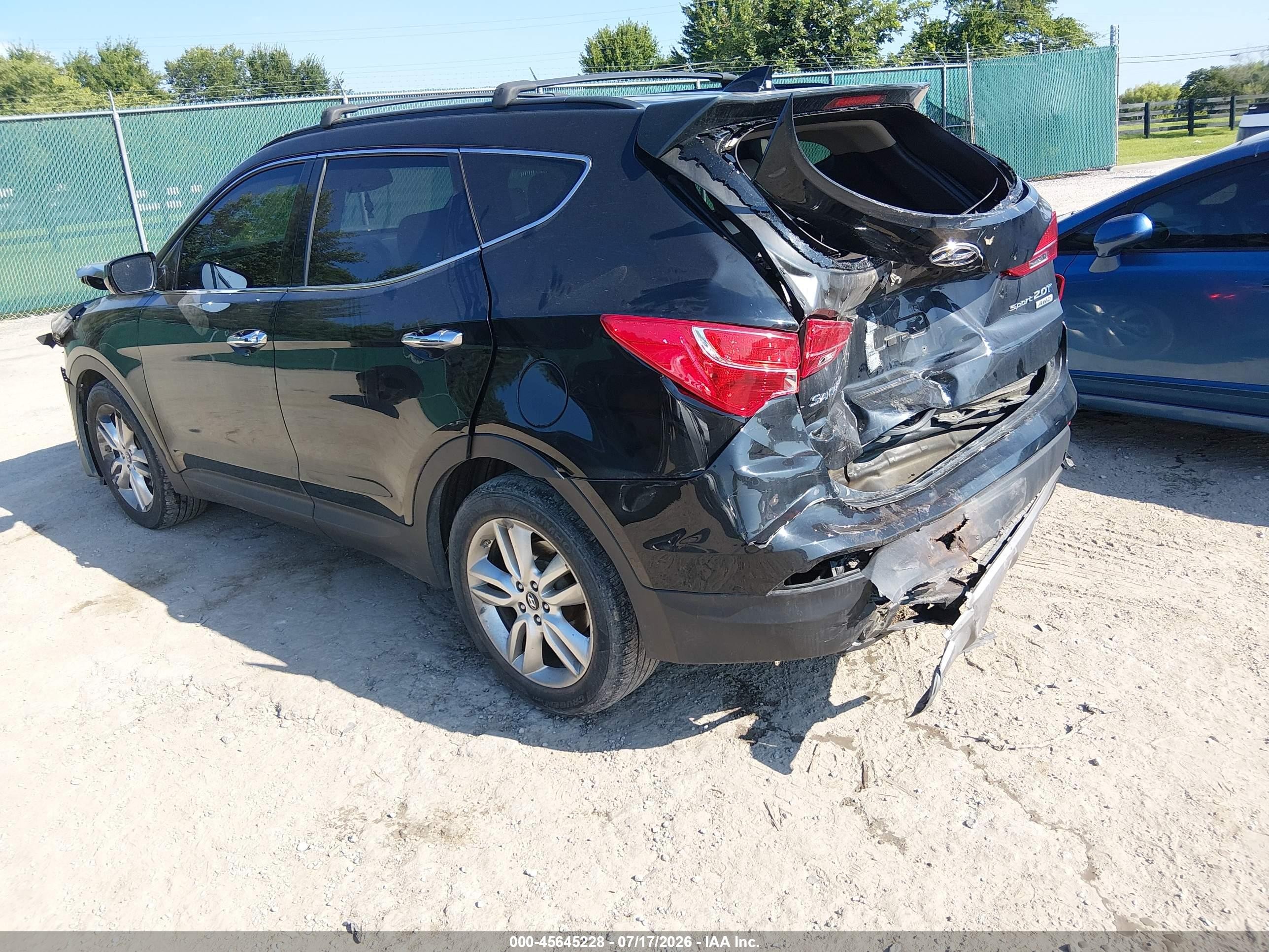 2013 Hyundai Santa Fe Sport 2.0t Black vin: 5XYZUDLA5DG095310